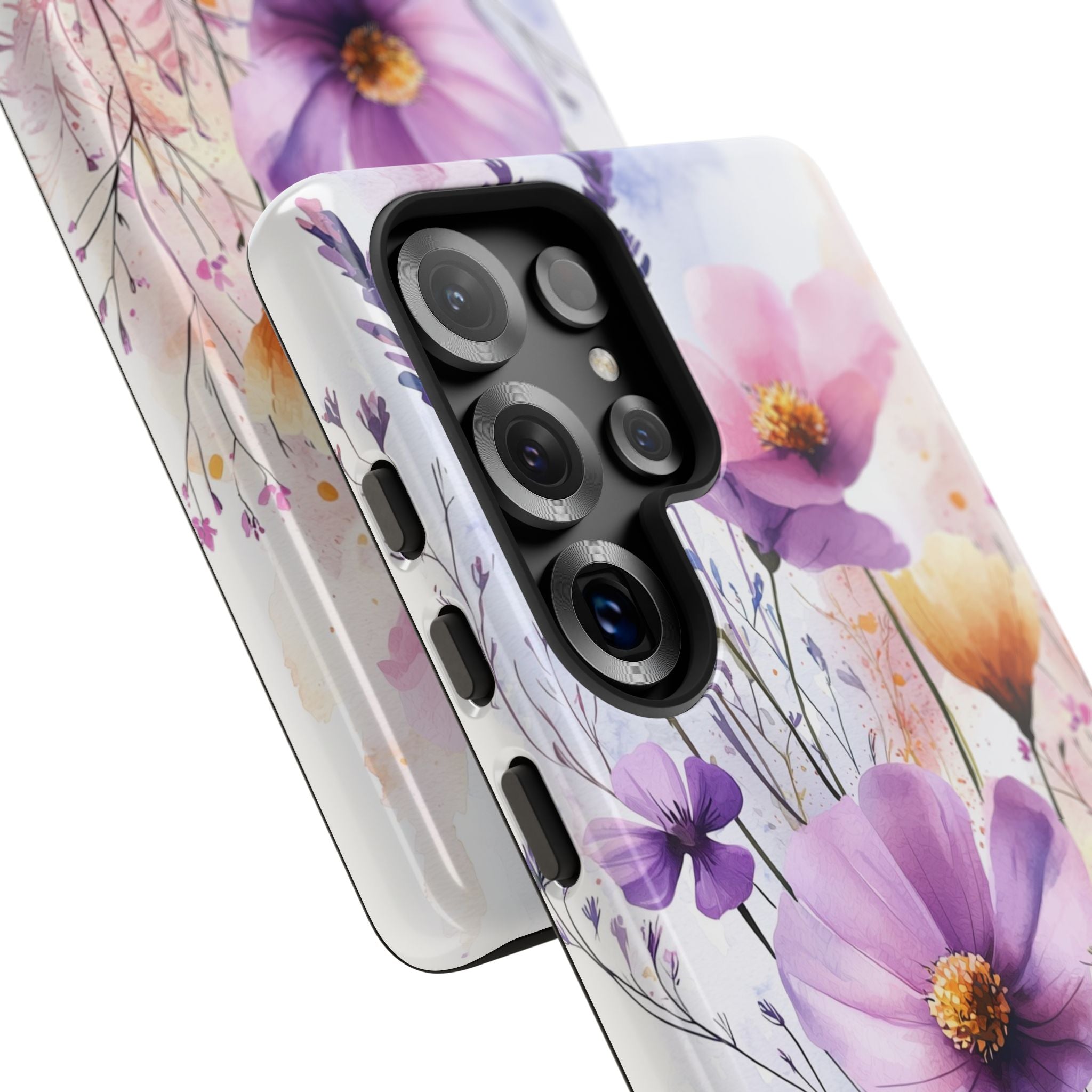 Floral Watercolour Tough Samsung Galaxy Case | Purple & Yellow Wildflowers