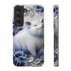 Asian Zodiac Pig Samsung Galaxy Phone Case | Blue & White Porcelain Slim Protective Shockproof Case| Year of the Pig Gift