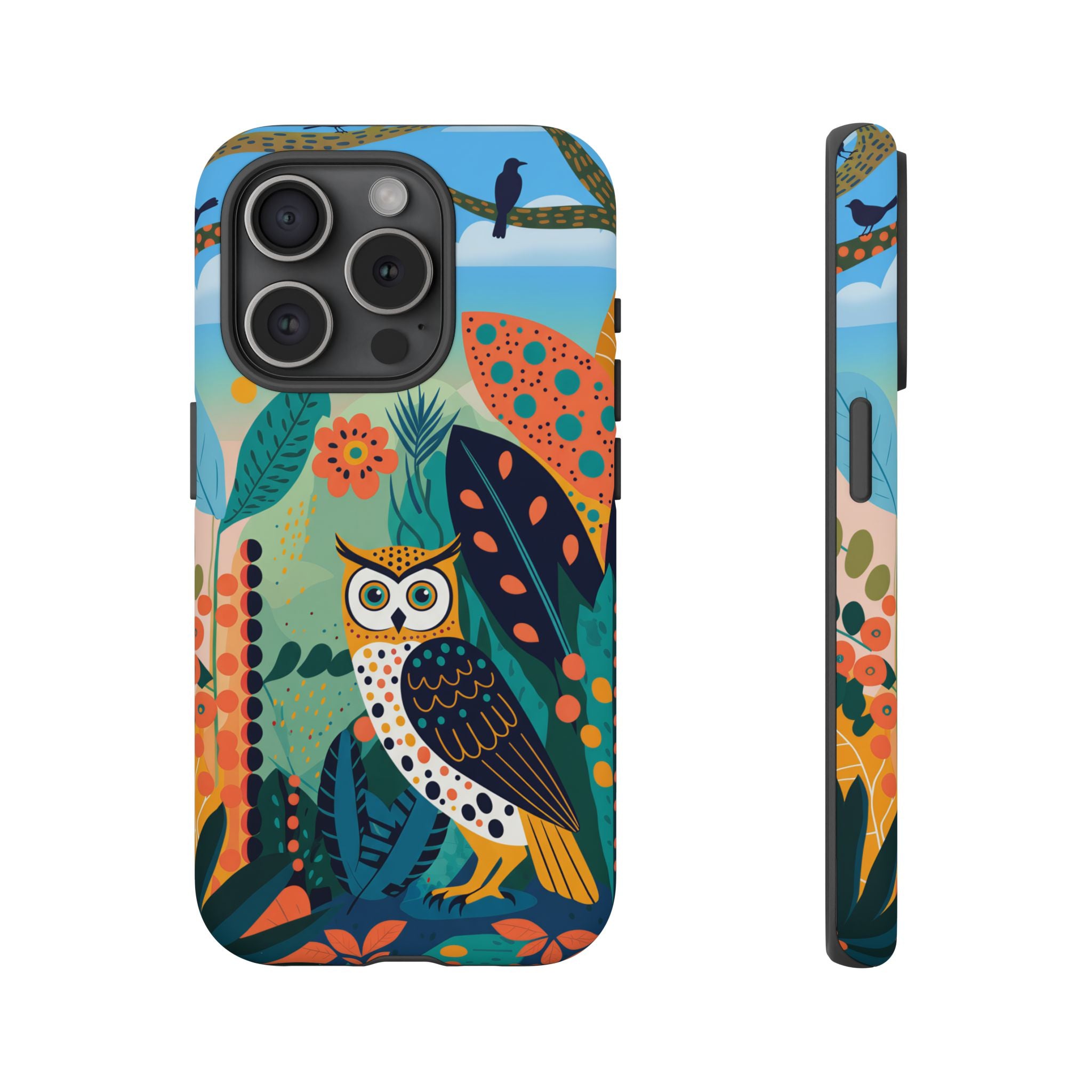 Botanical Forest Colourful Owl iPhone Case