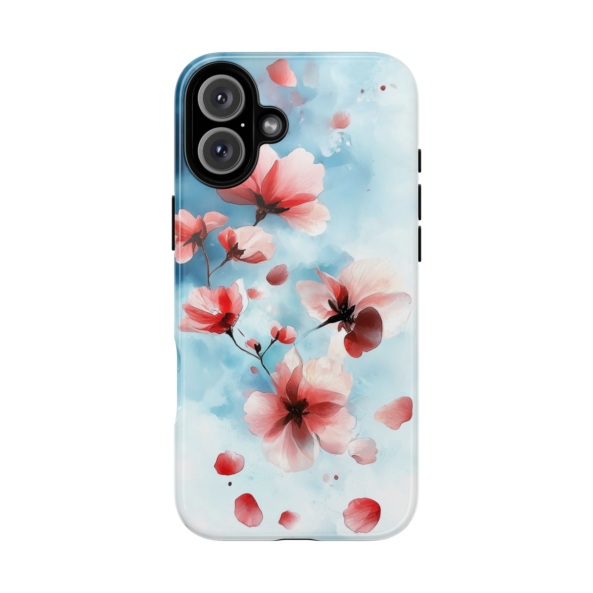 Floral Cherry Blossom iPhone Case | Pastel Pink Blue