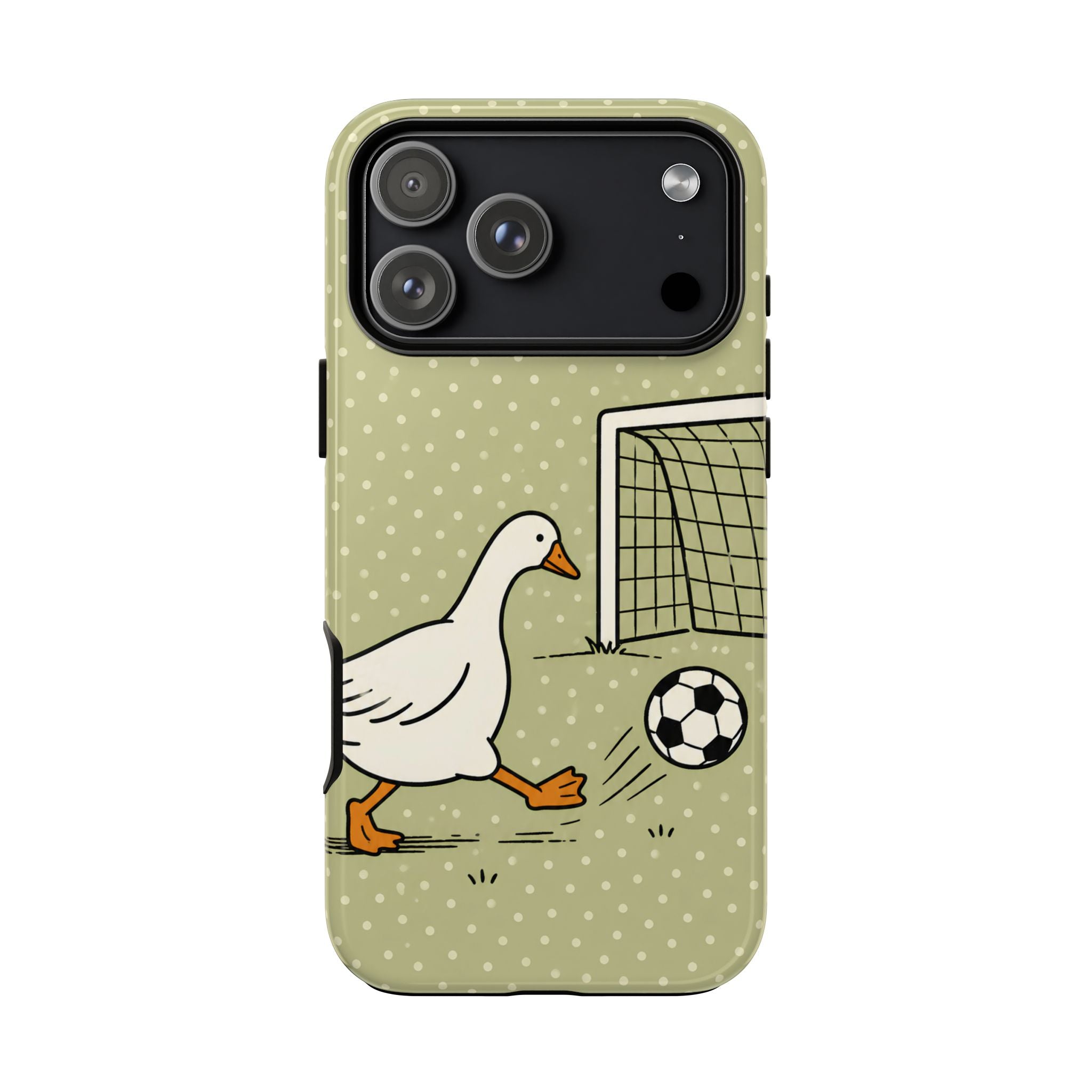 Funny Goose Soccer iPhone Case | Cute Sports Bird Cover