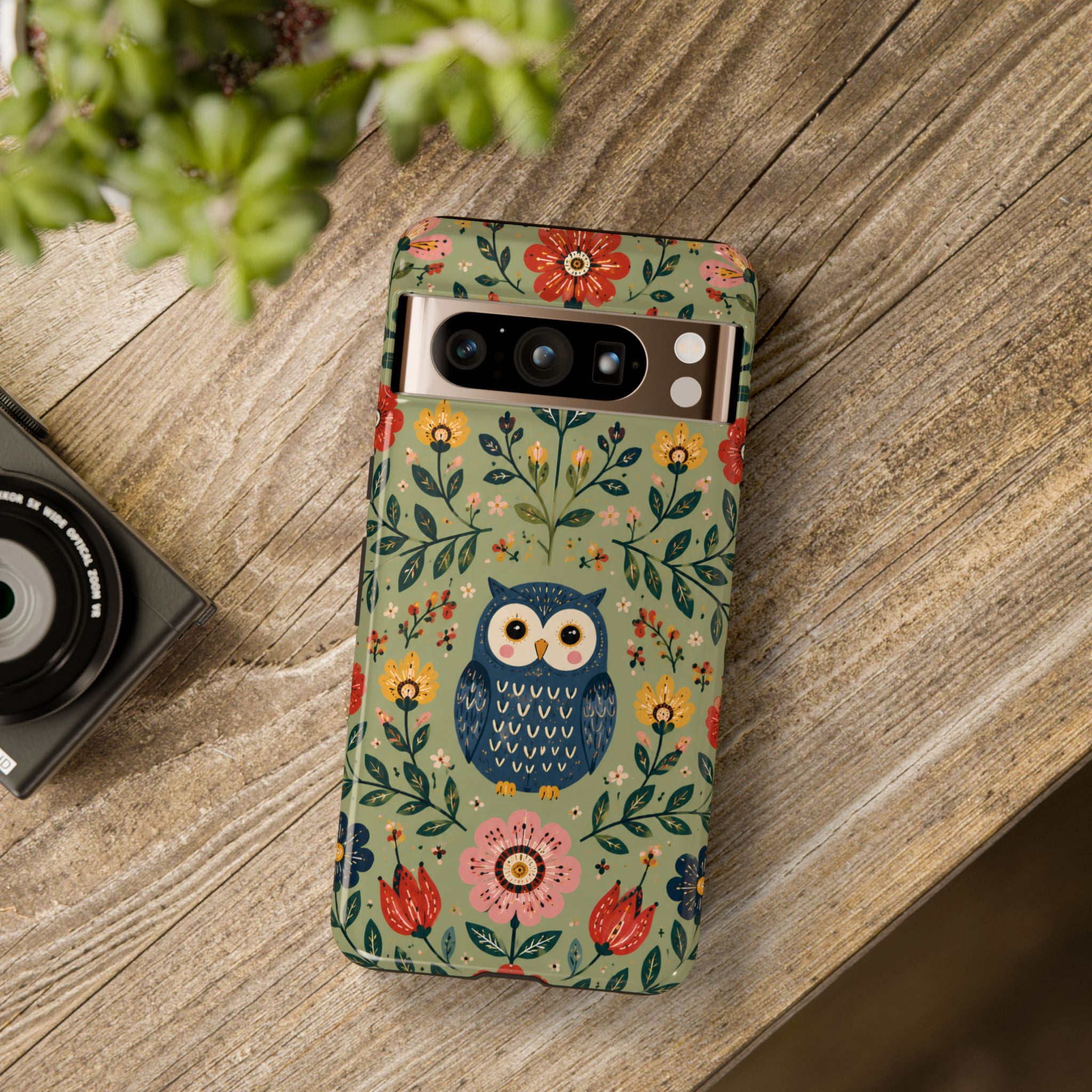 Floral Owl Tough Google Pixel Phone Case | Cute Botanical Protective Cover