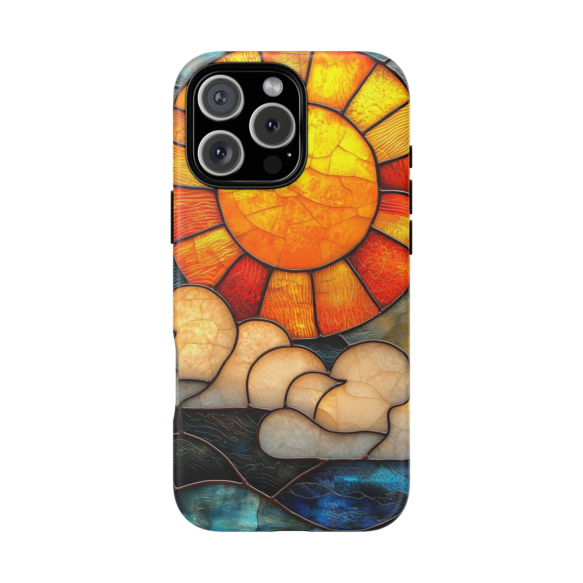 Stained Glass Sun & Clouds iPhone Case