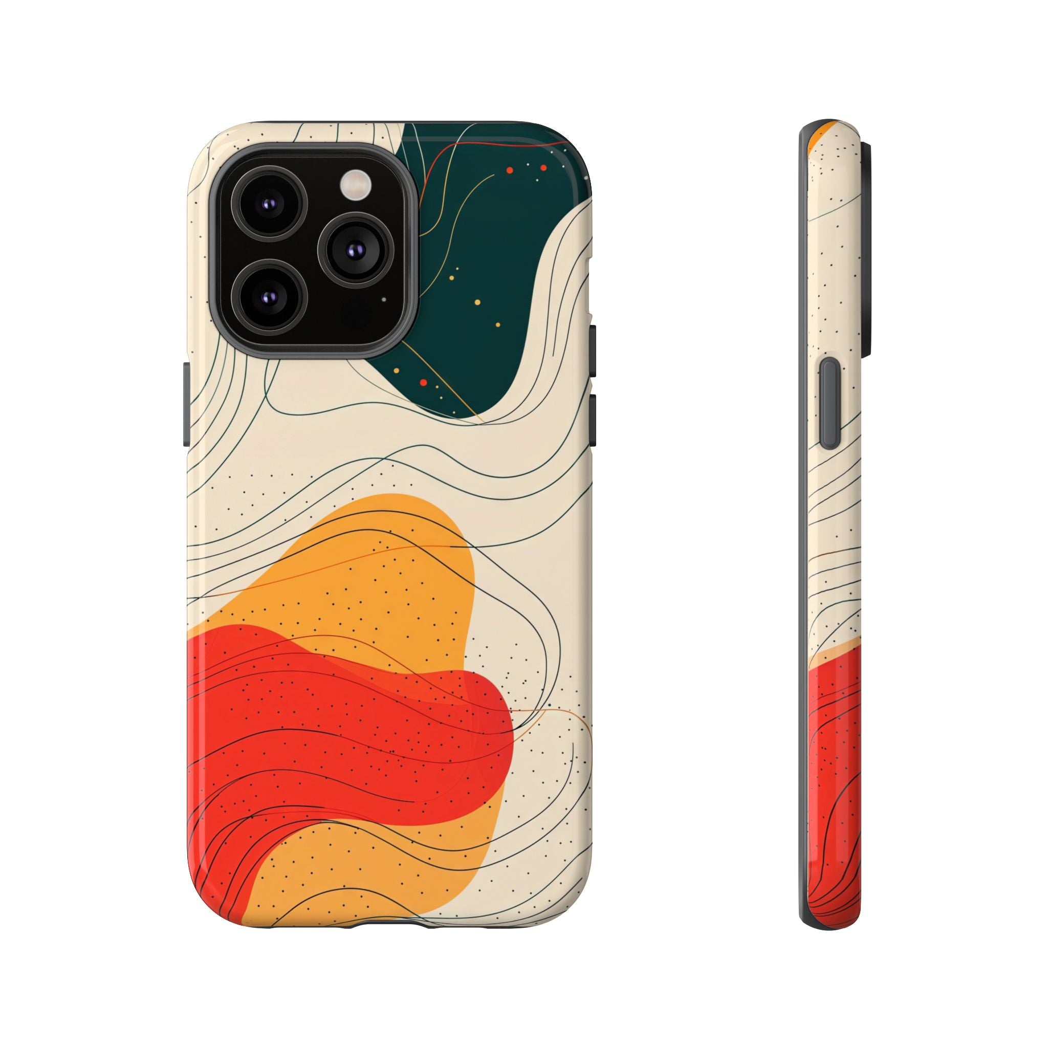 Abstract Retro Waves iPhone Case | Colourful Modern Art