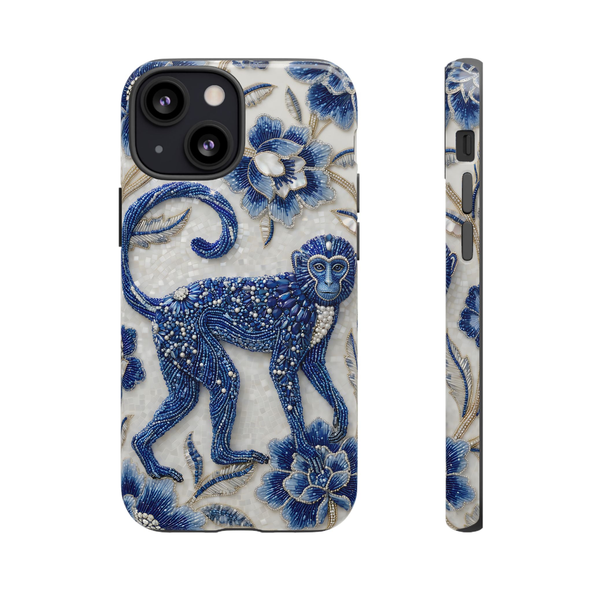 Asian Zodiac Monkey iPhone Case | Blue & White Porcelain Art Protective Case | Year of the Monkey Gift