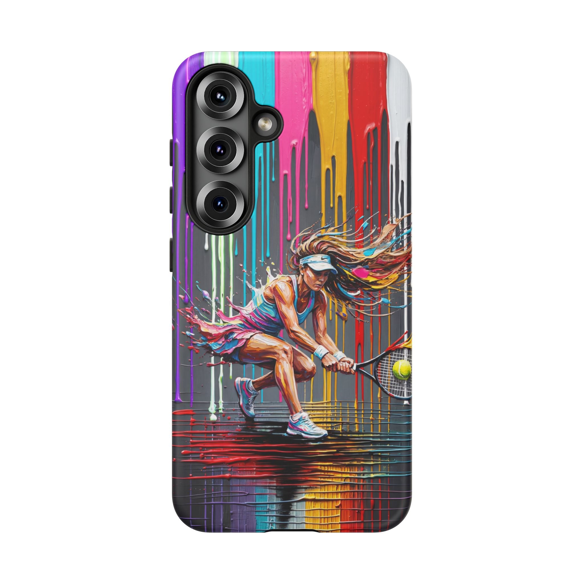 Colour Splash Tennis Samsung Galaxy Phone Case | Vibrant Female Player Art