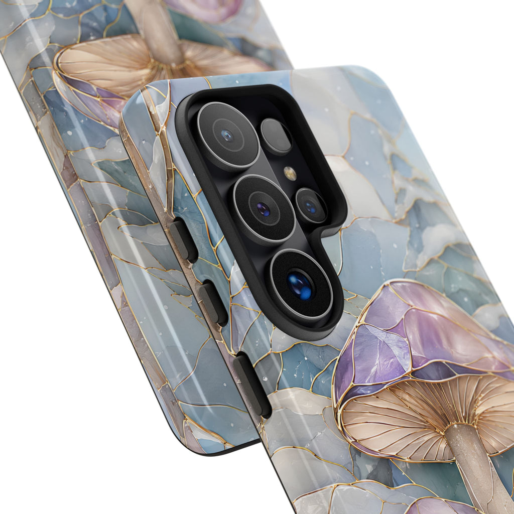 Iridescent Mushroom Illustration Samsung Galaxy Phone Case | Protective Hard Case