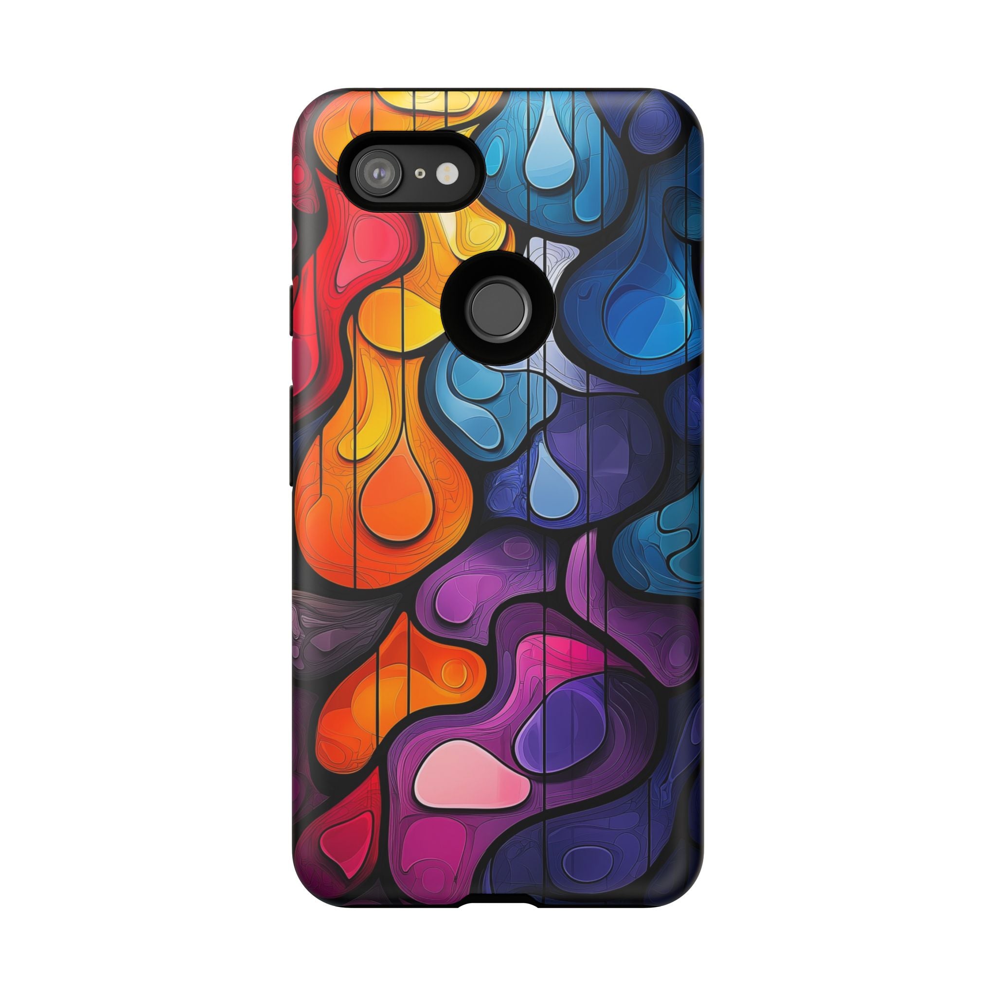 Abstract Colourful Drop Google Pixel Case — Vibrant Stained-Glass