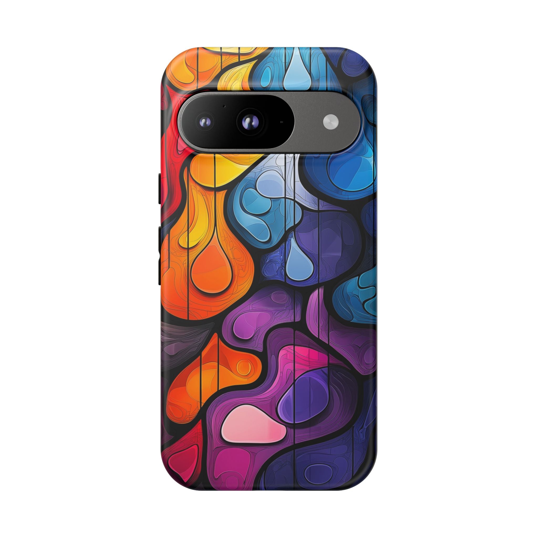 Abstract Colourful Drop Google Pixel Case — Vibrant Stained-Glass