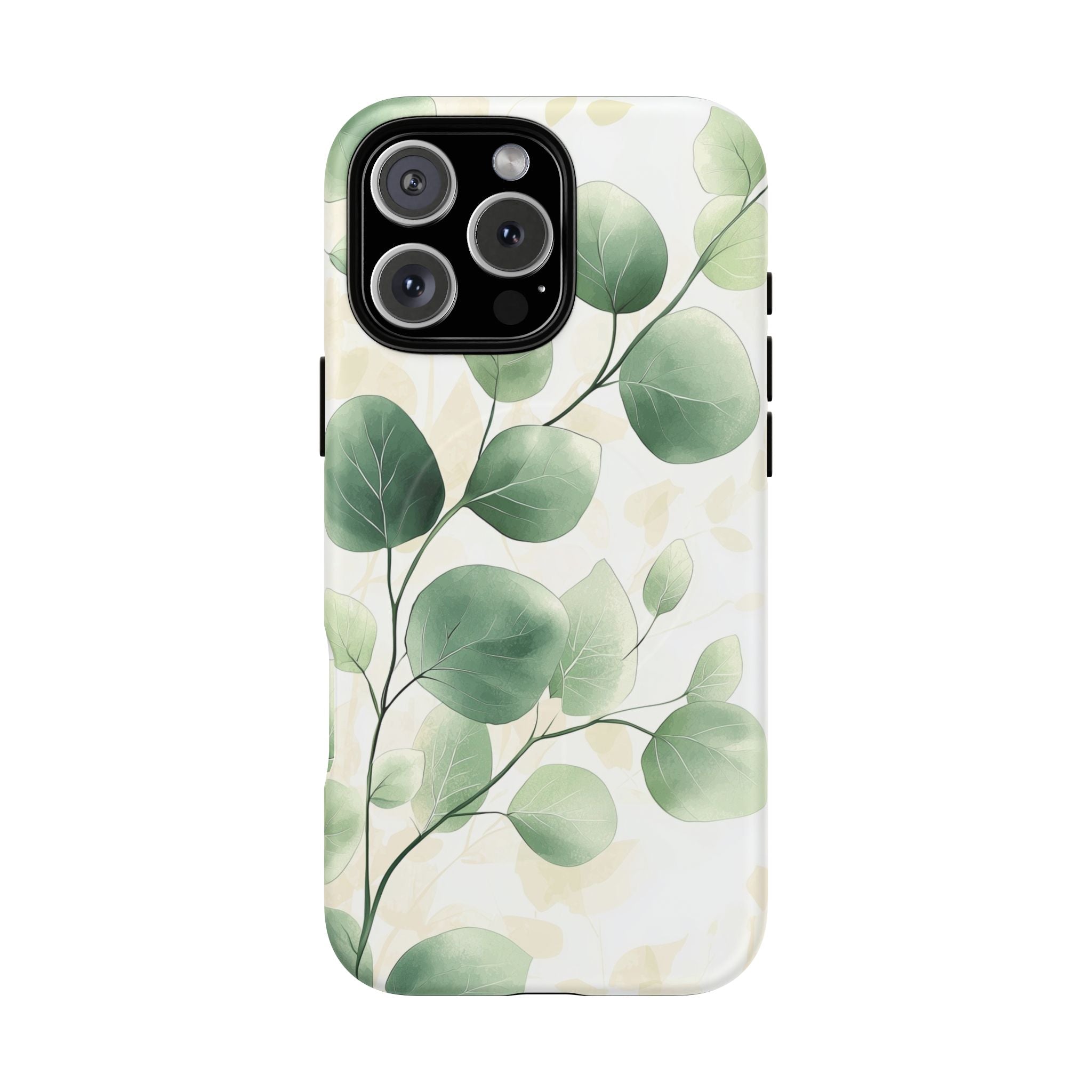Botanical Eucalyptus Tough MagSafe iPhone Case | Green Watercolour Leaf