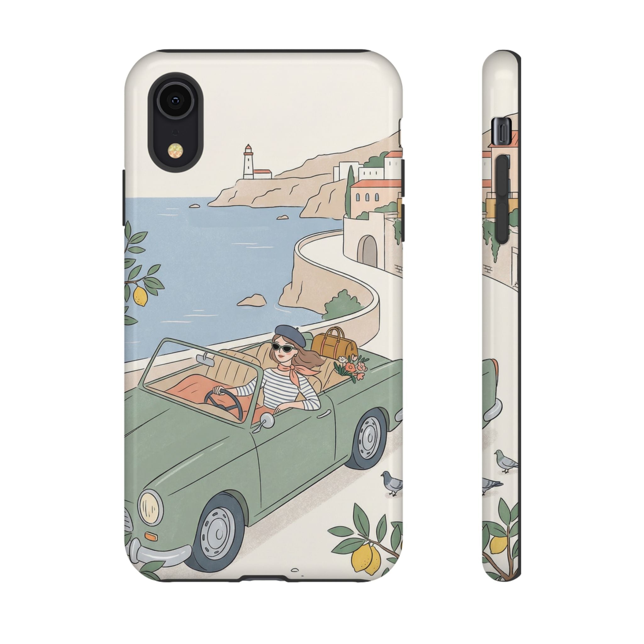 Retro Coastal Road Trip Design iPhone Case