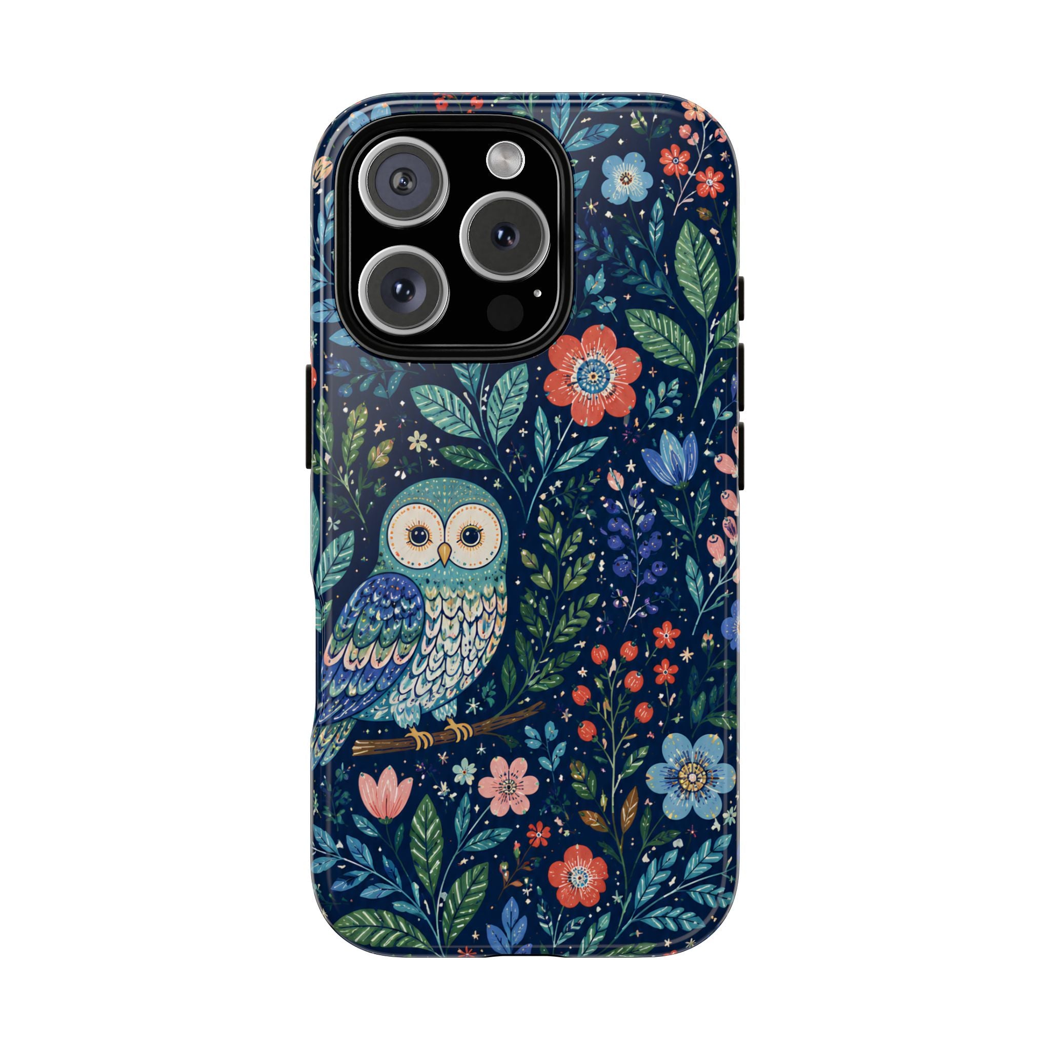 Owl Floral iPhone Case | Navy Botanical Protective iPhone Cover