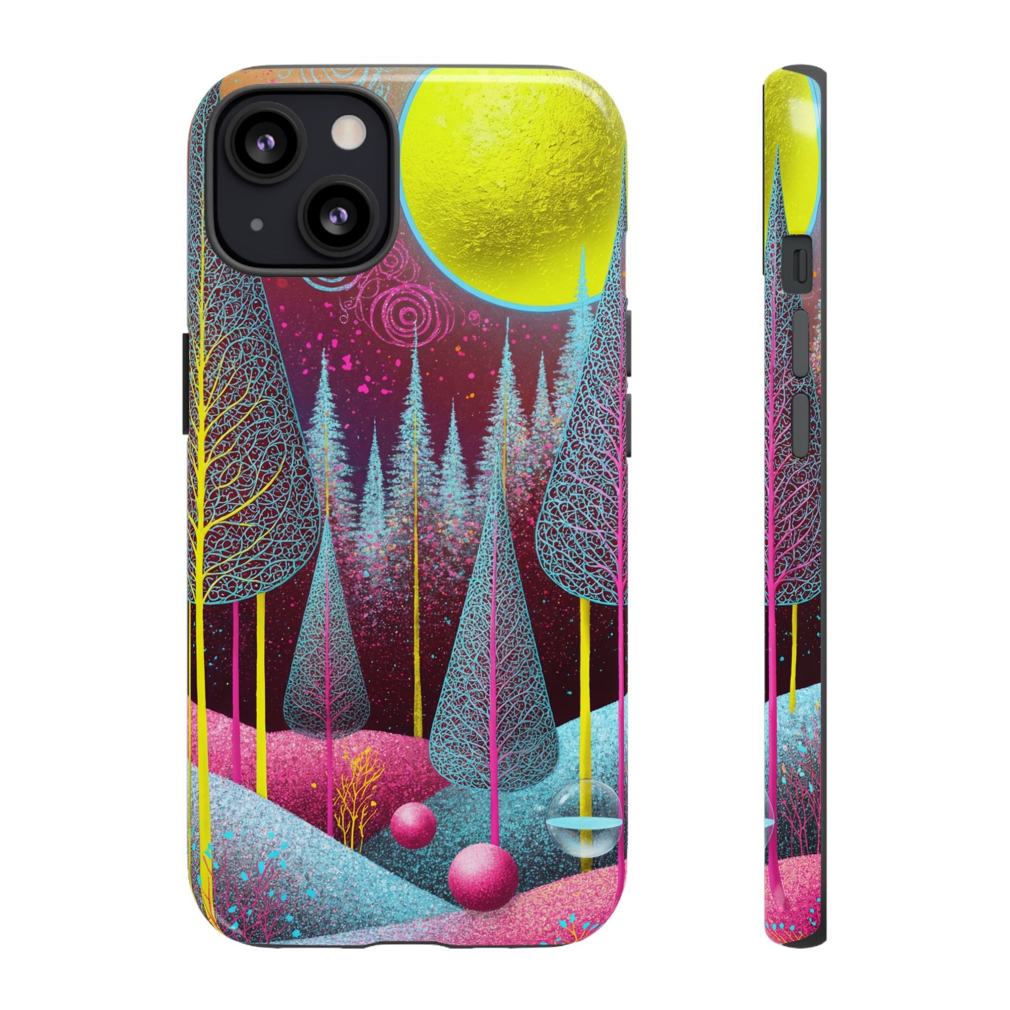 Neon Dreamscape Forest iPhone Case