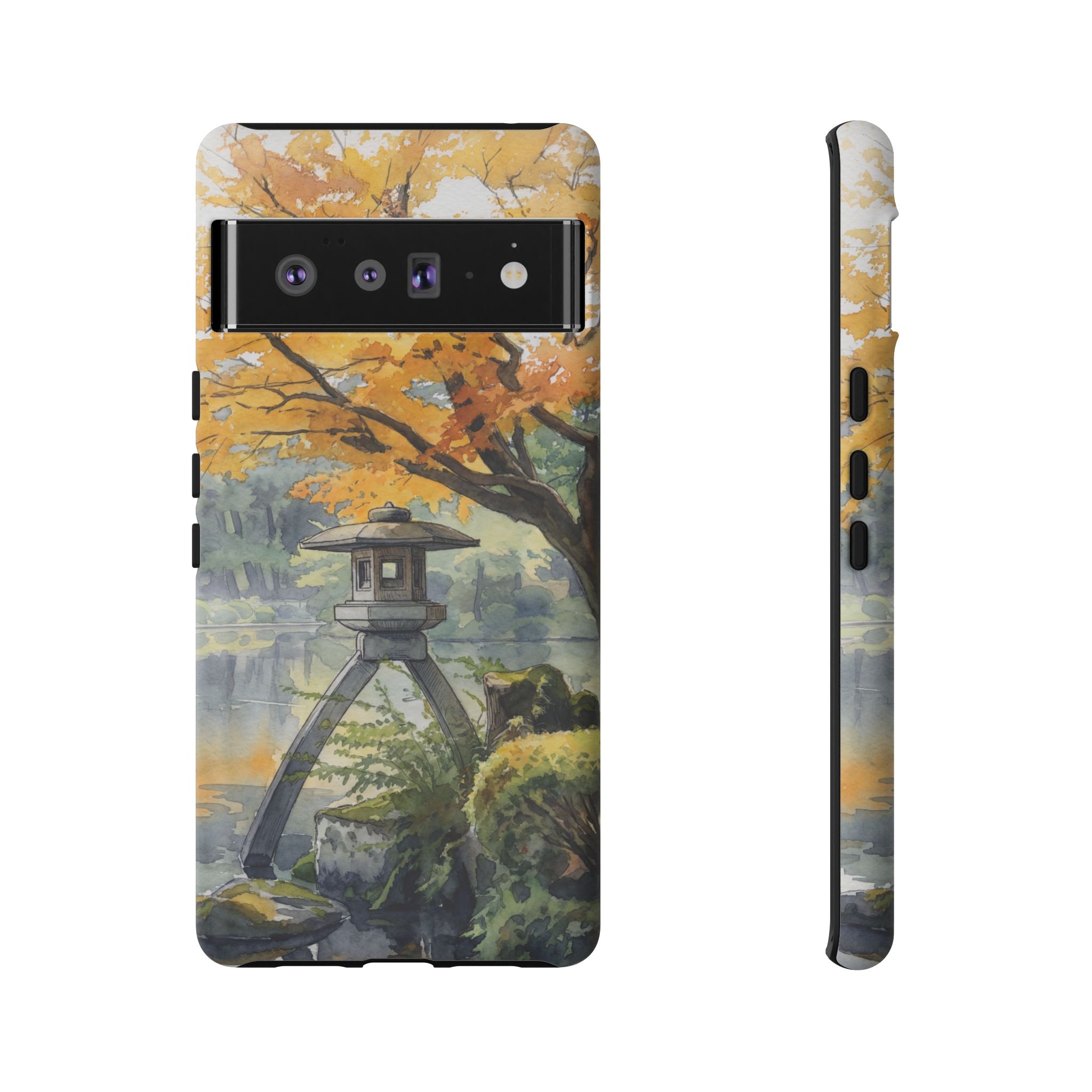 Autumn Japanese Garden Google Pixel Phone Case | Scenic Lantern Fall
