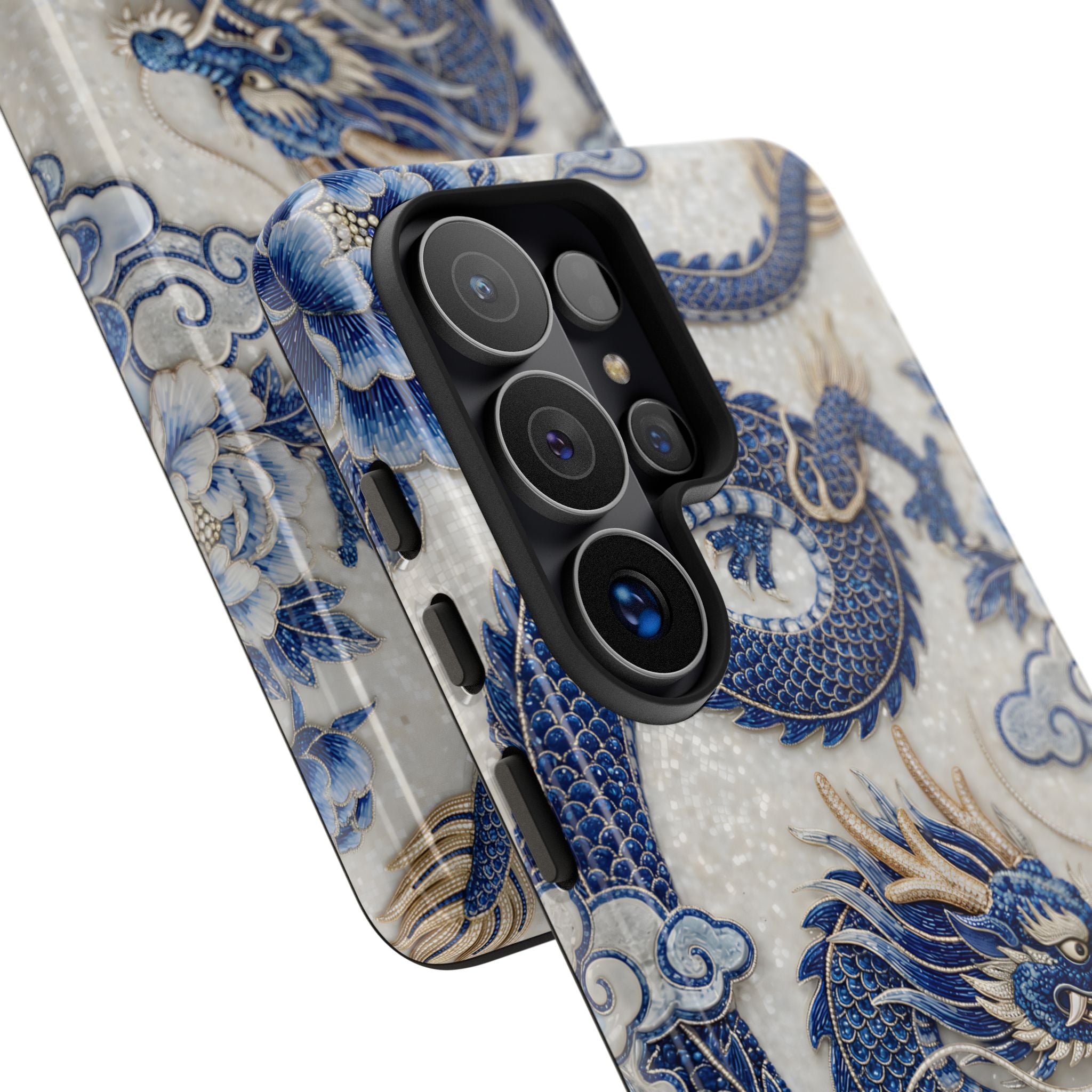 Asian Zodiac Dragon Samsung Galaxy Phone Case V2 | Blue & White Porcelain Luxury Protective Case | Year of the Dragon Gift