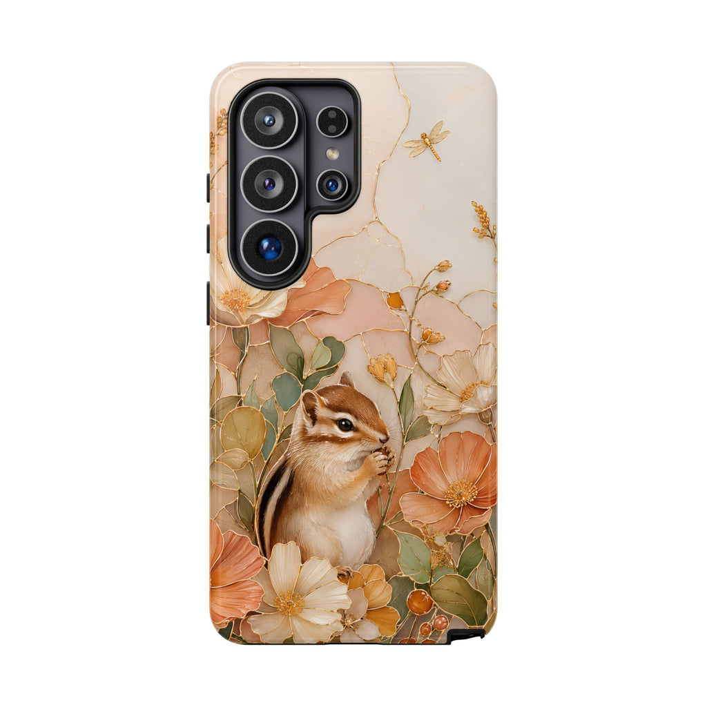 Chipmunk Samsung Galaxy Phone Case | Stained Glass Woodland Animal Case