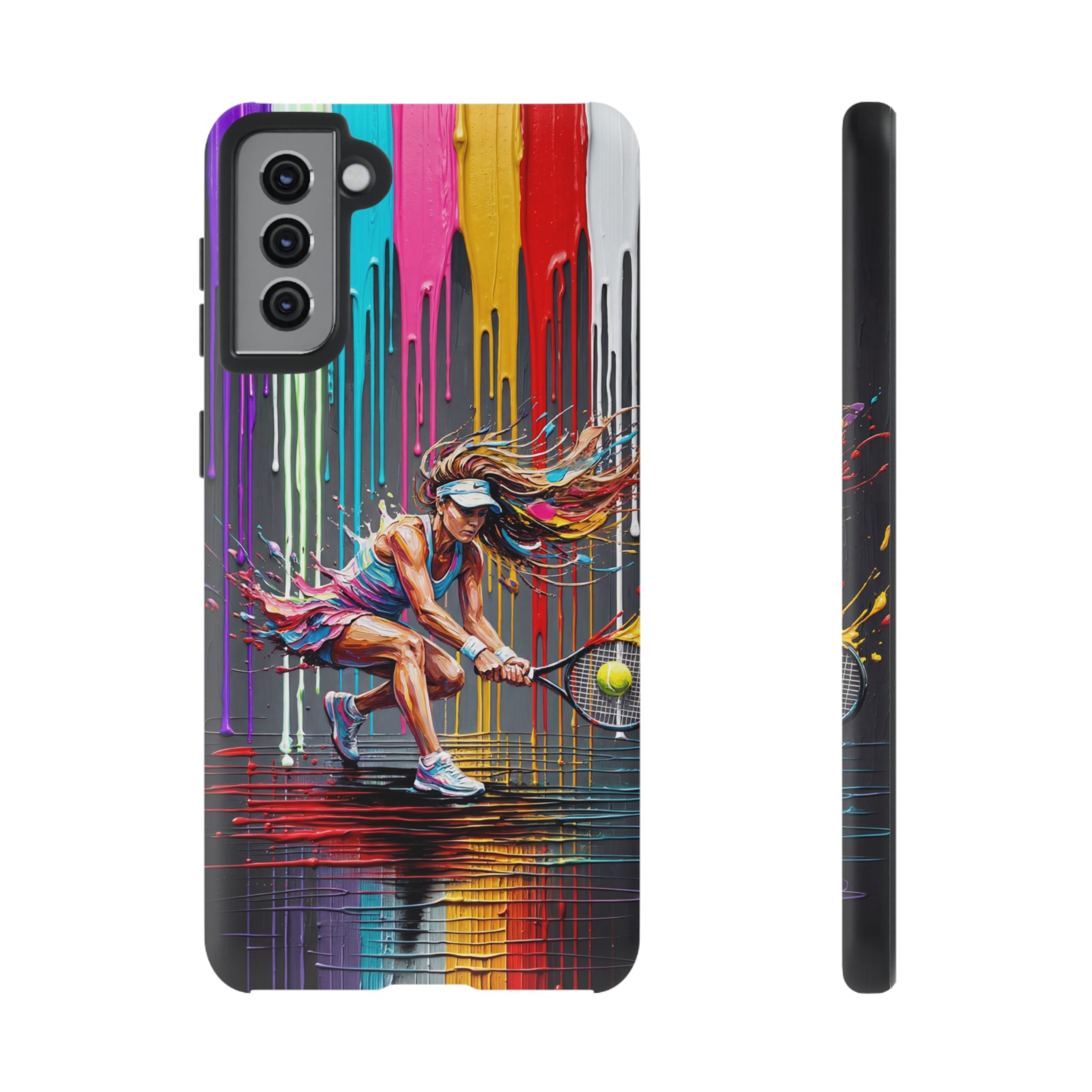 Colour Splash Tennis Samsung Galaxy Phone Case | Vibrant Female Player Art