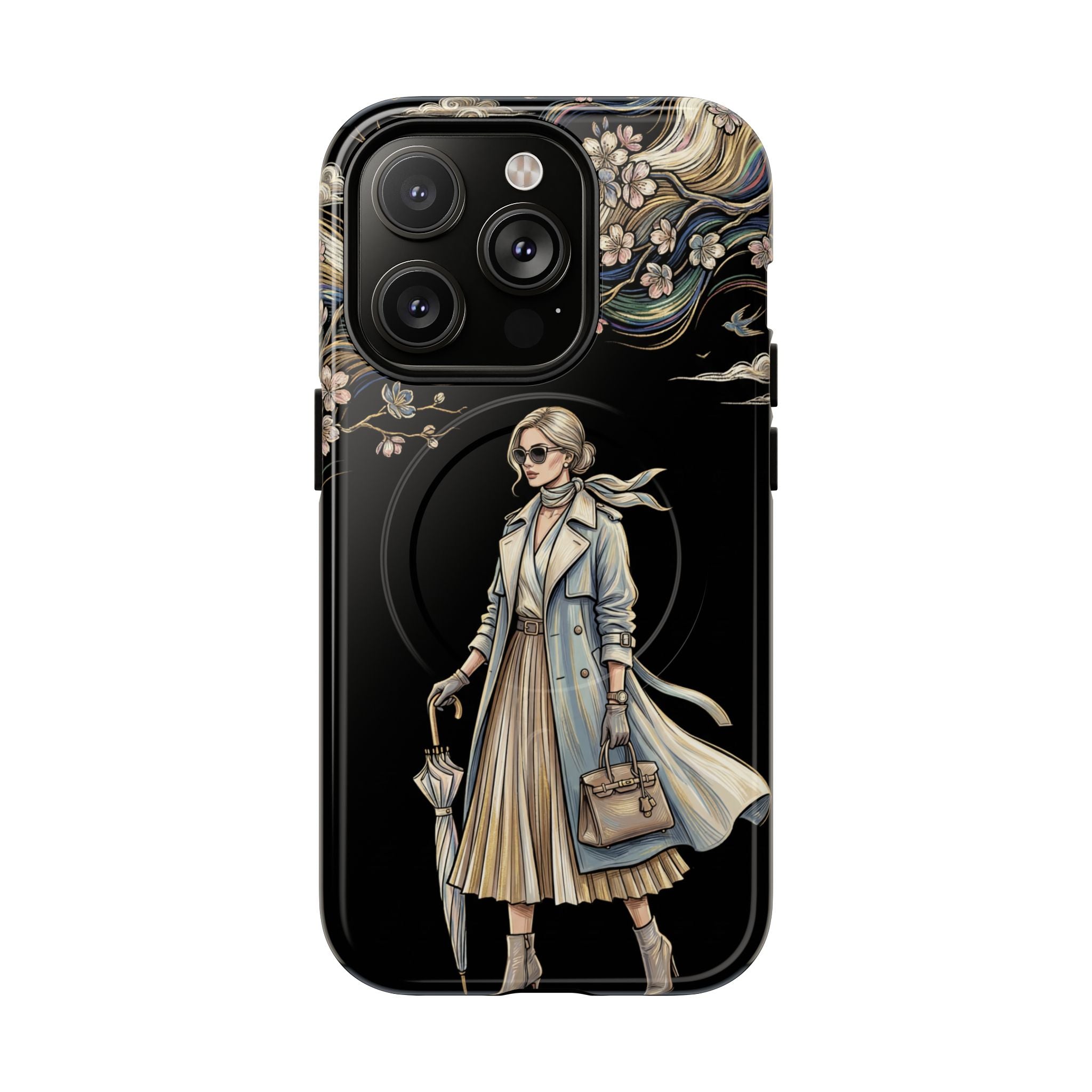 Vintage Chic MagSafe iPhone Case | Stylish Woman Illustration