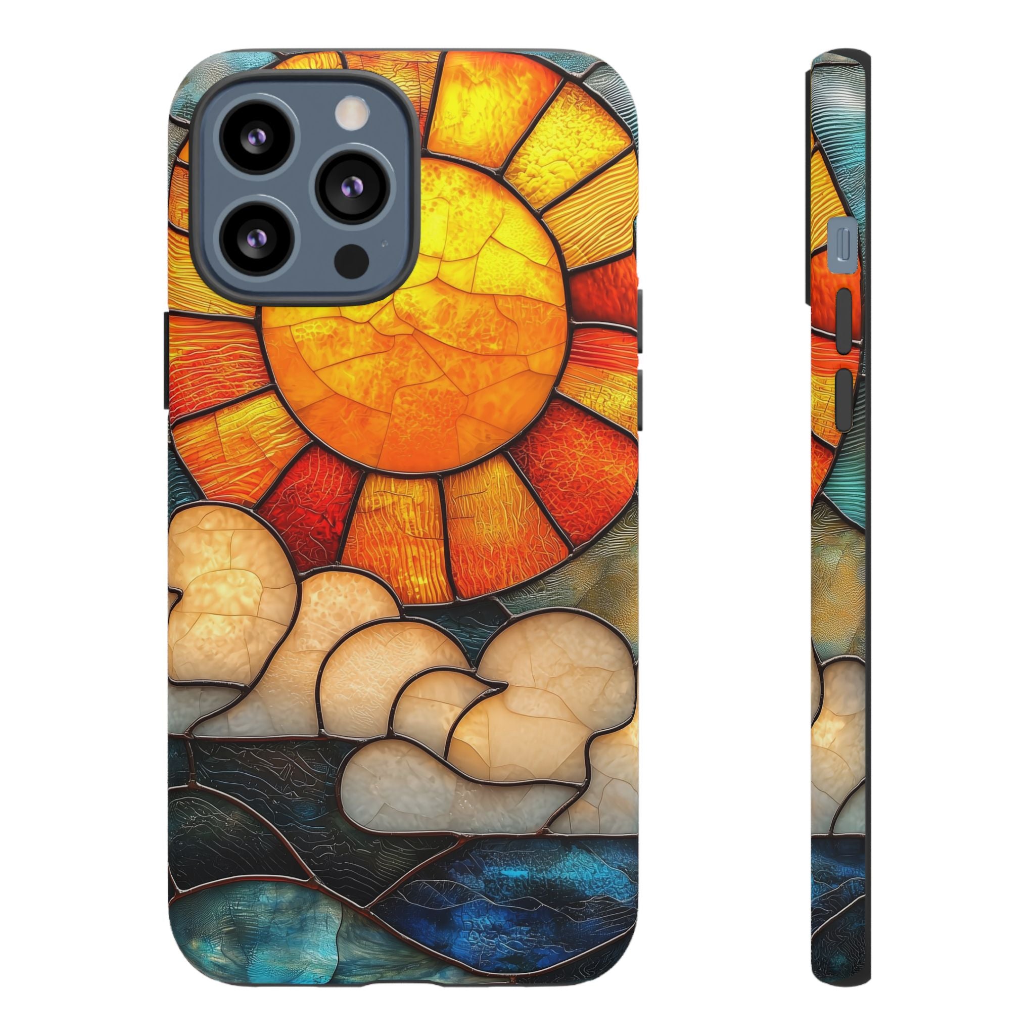 Stained Glass Sun & Clouds iPhone Case