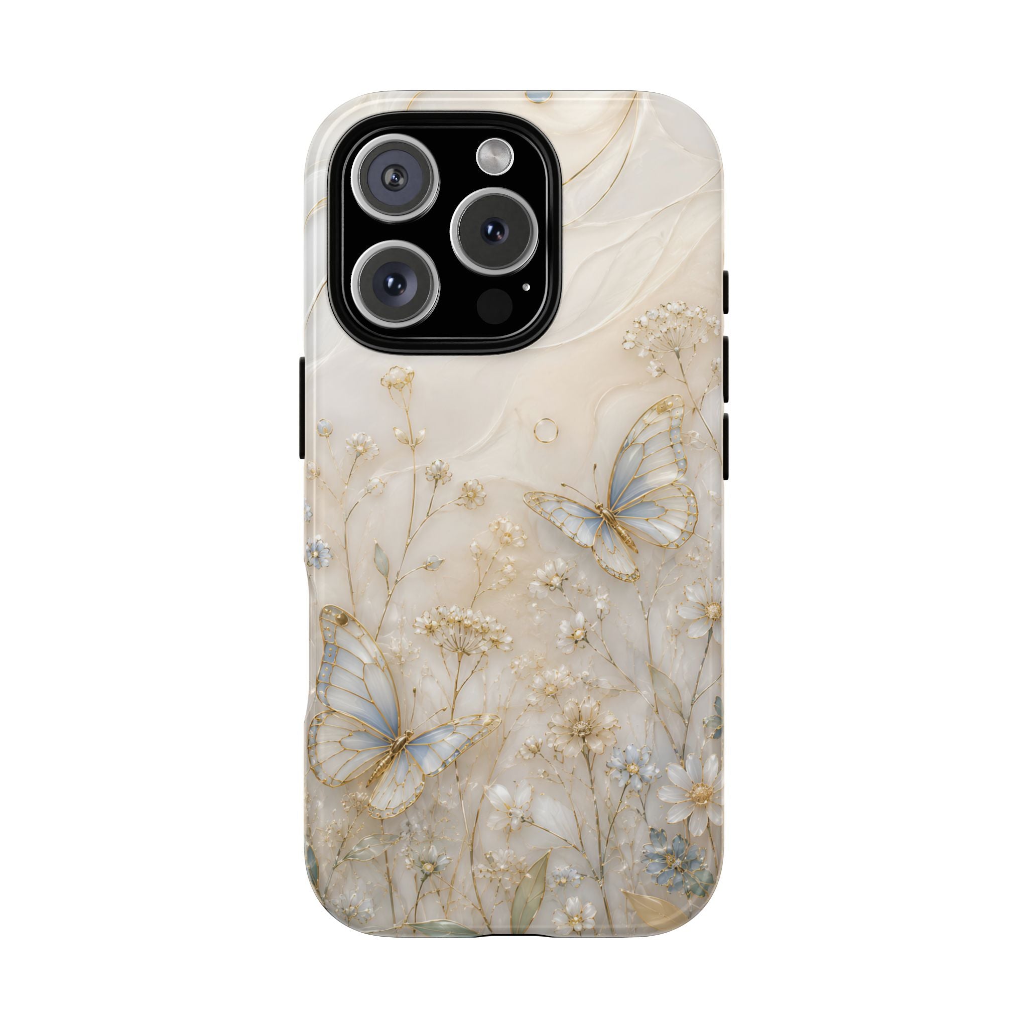 Butterfly Floral iPhone Case | Cottagecore Meadow Art Cover
