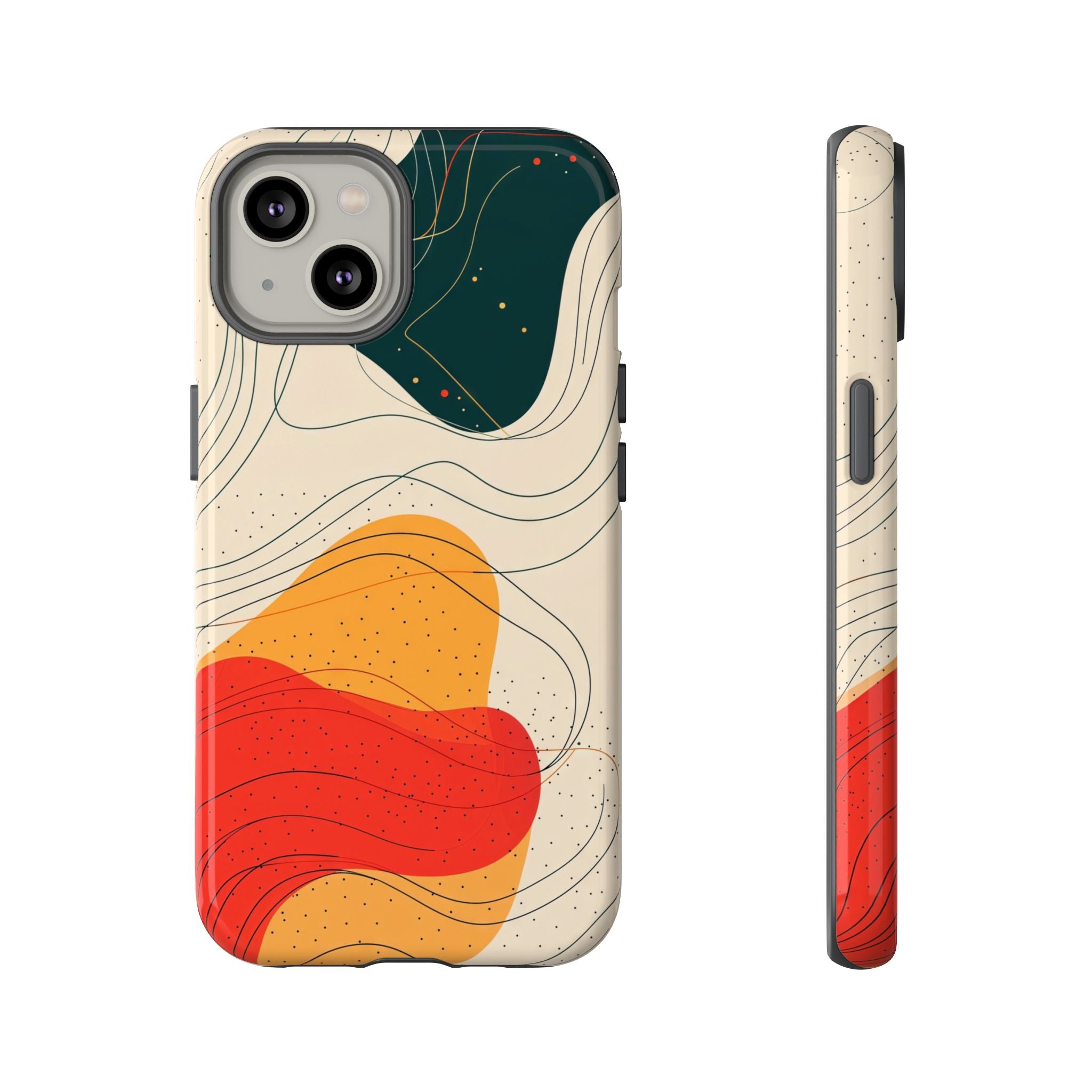 Abstract Retro Waves iPhone Case | Colourful Modern Art