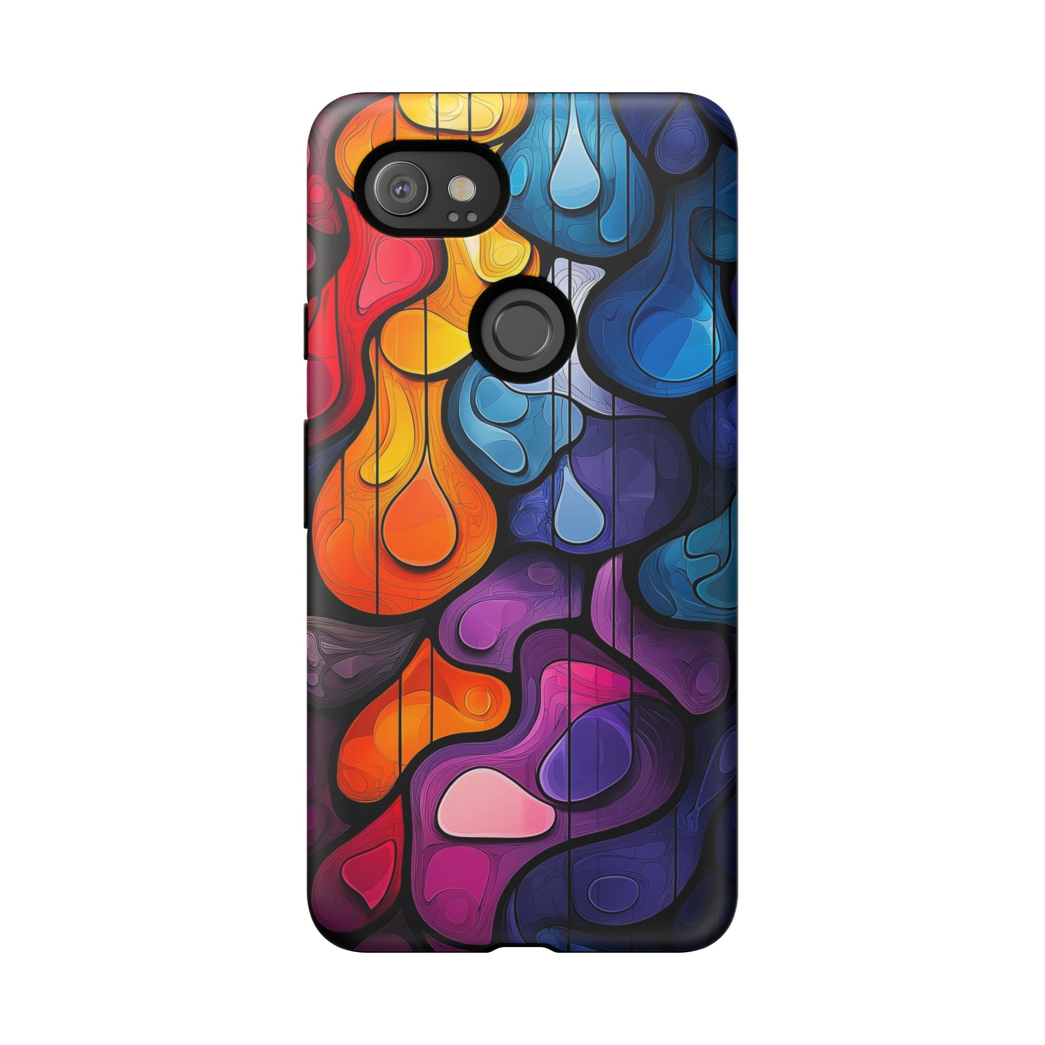 Abstract Colourful Drop Google Pixel Case — Vibrant Stained-Glass