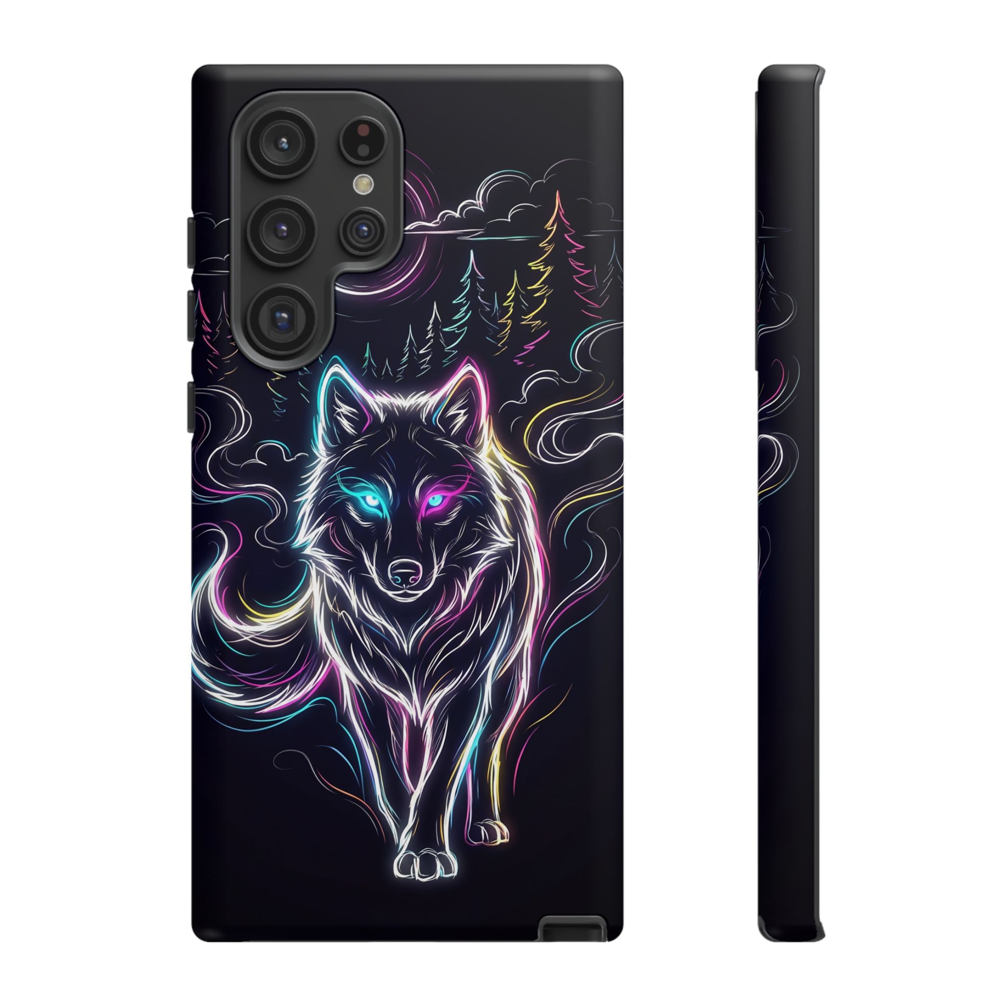 Neon Wolf Samsung Galaxy Phone Case | Mystic Glow Protective Tough Case