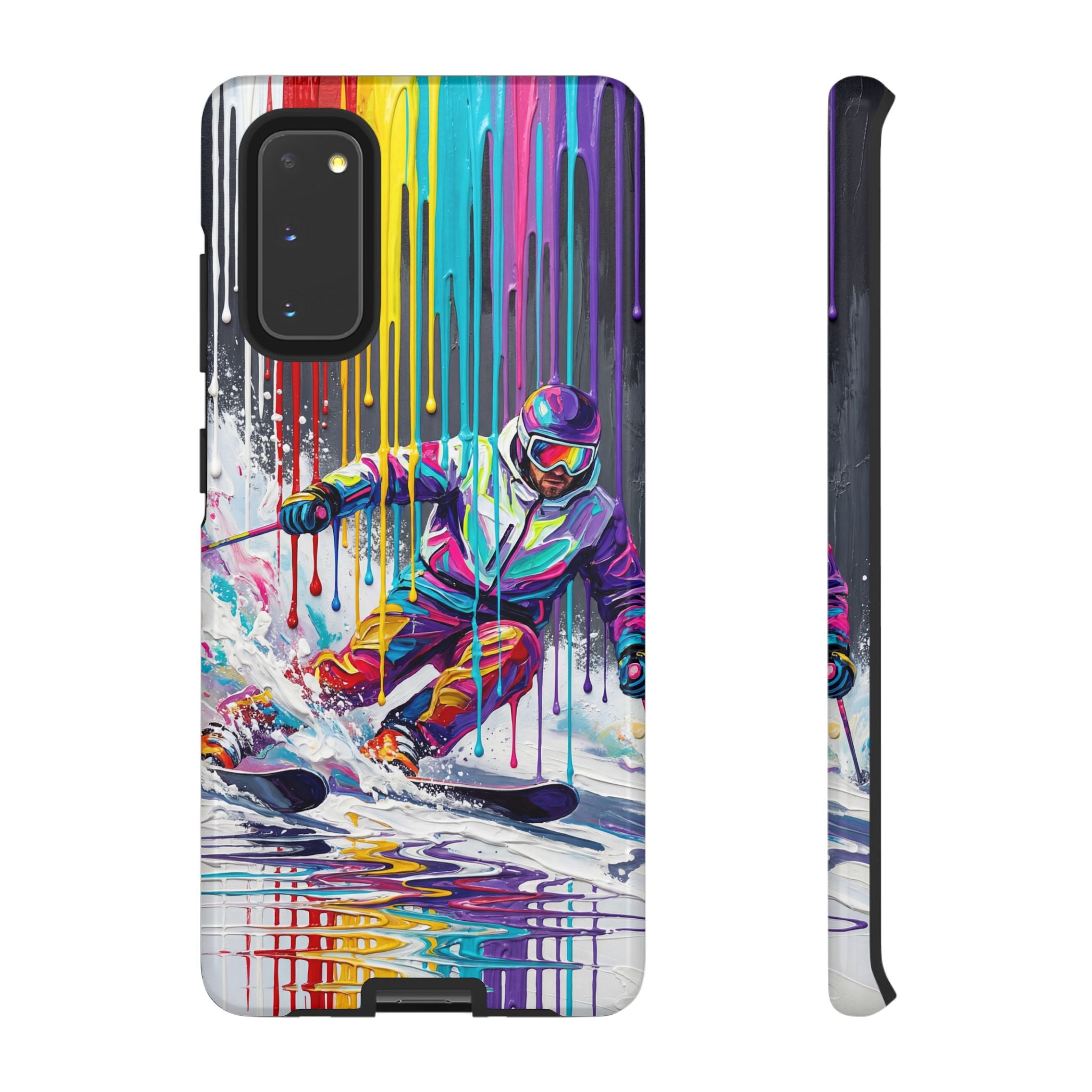 Colourful Skiing Drip Art Tough Samsung Galaxy Phone Case