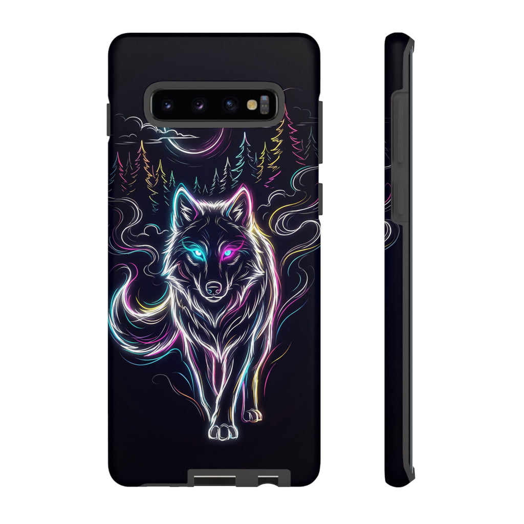 Neon Wolf Samsung Galaxy Phone Case | Mystic Glow Protective Tough Case