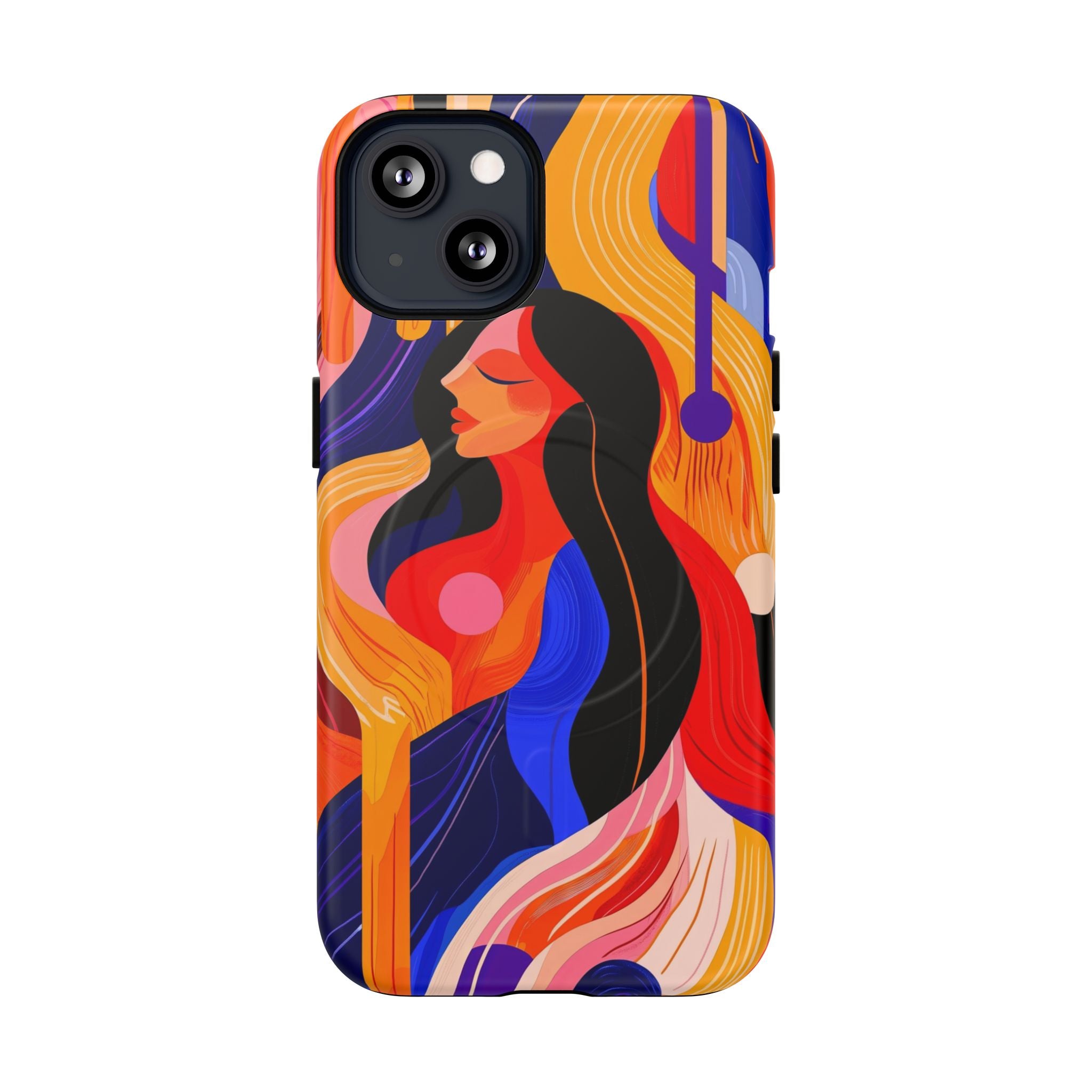Abstract Colourful Woman MagSafe iPhone Tough Case | Vibrant Artistic