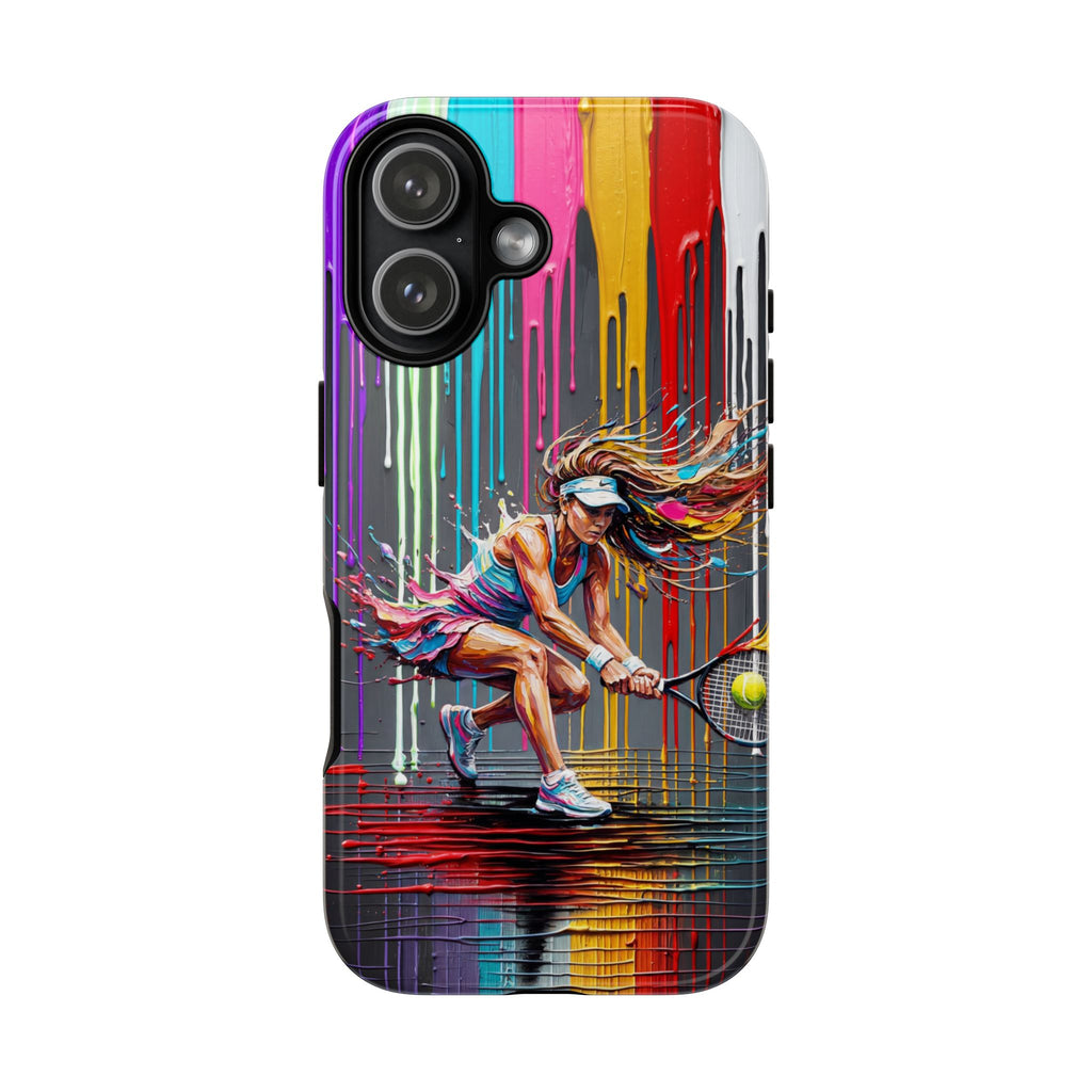 Colour Splash Tennis iPhone Case | Vibrant Female Player Art