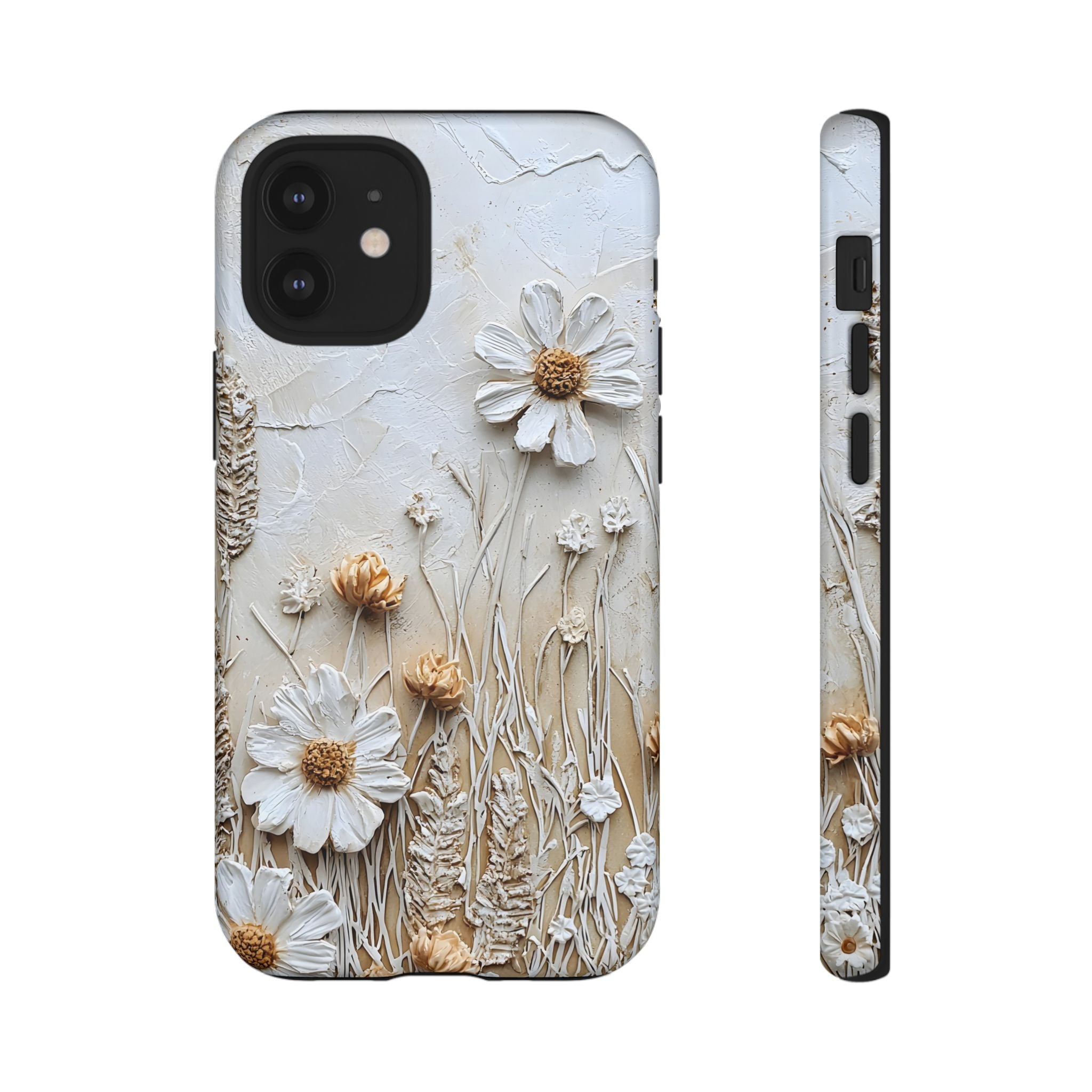 Textured Daisy Art Floral Relief iPhone Case
