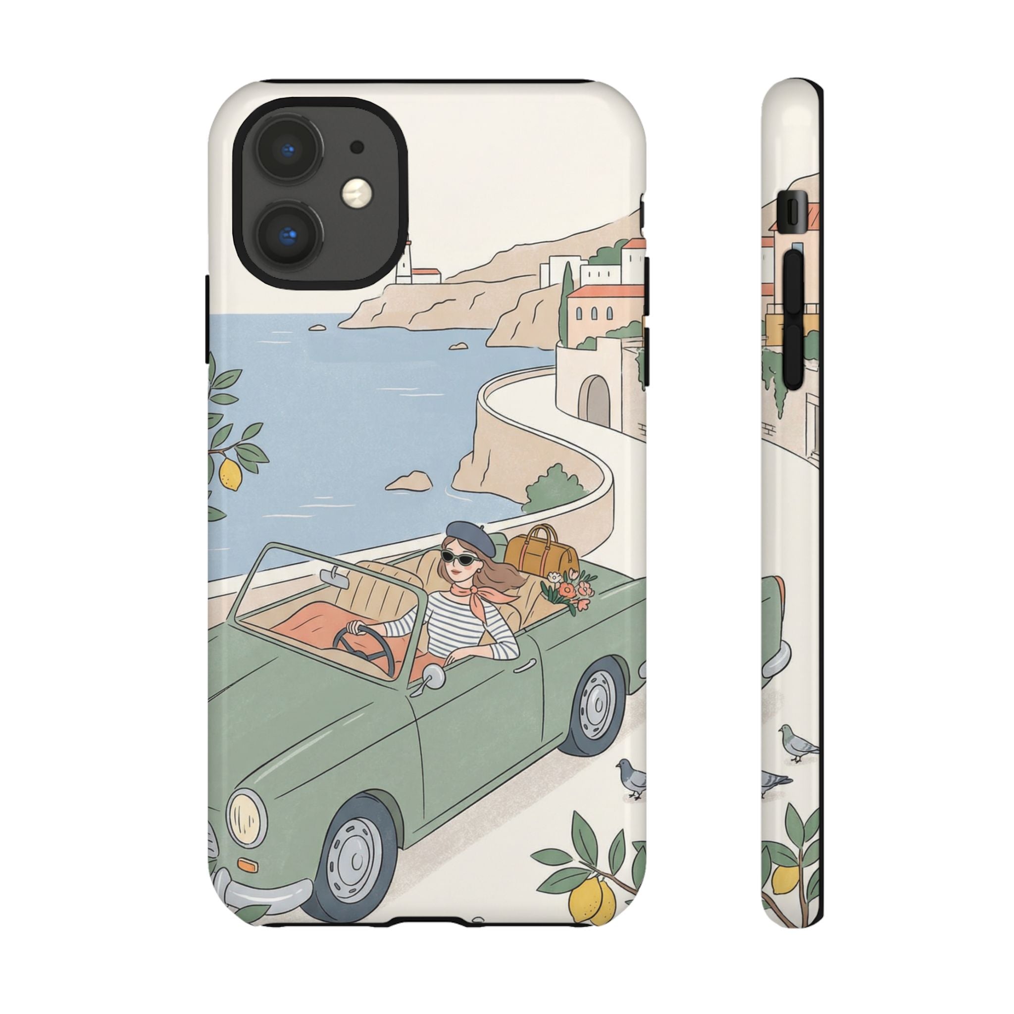 Retro Coastal Road Trip Design iPhone Case