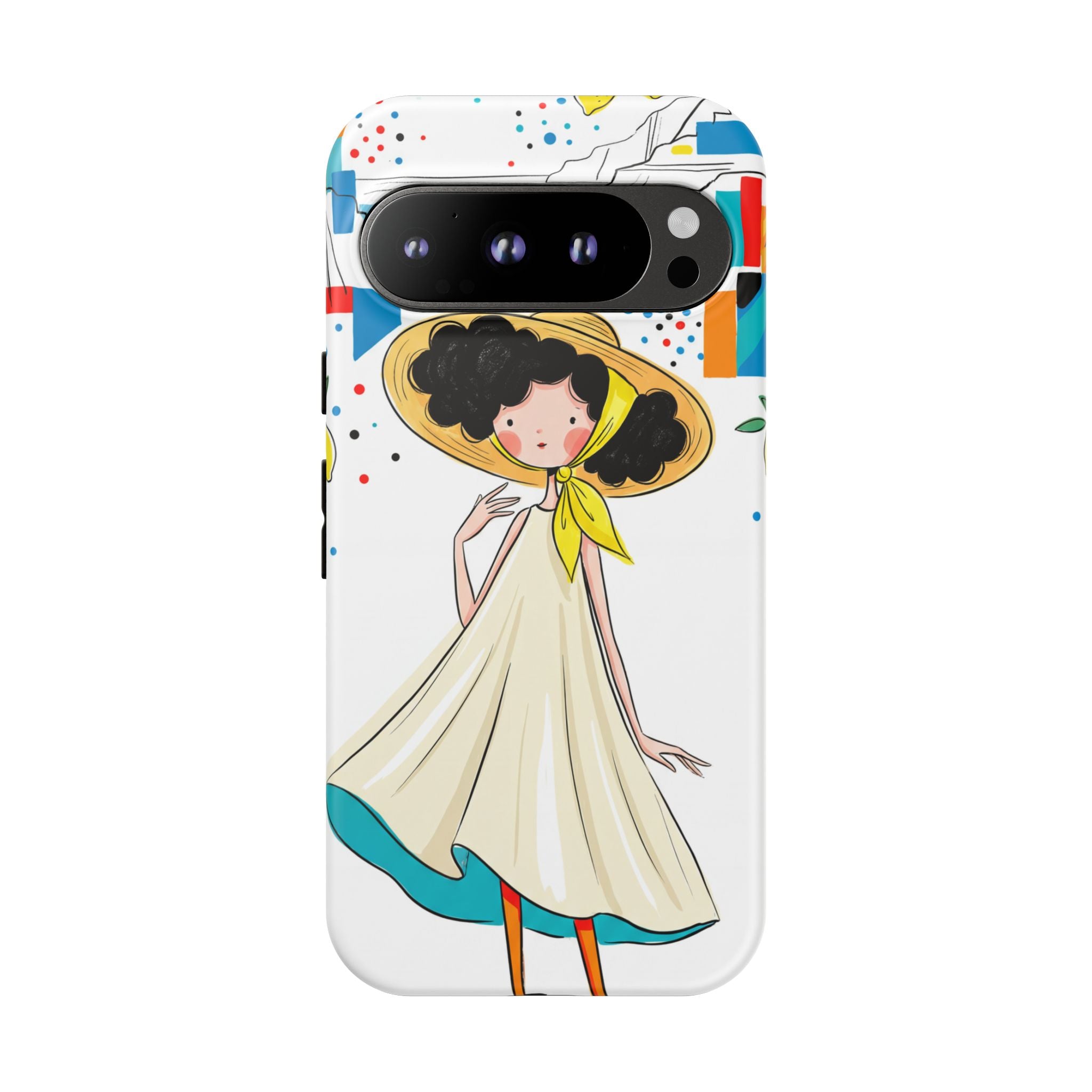 Cute Summer Girl Google Pixel Phone Case | Whimsical Coastal Illustration Protective Case