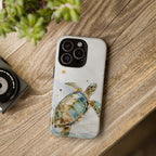 Sea Turtle Watercolor Phone Case — Ocean Animal Protective Tough Case