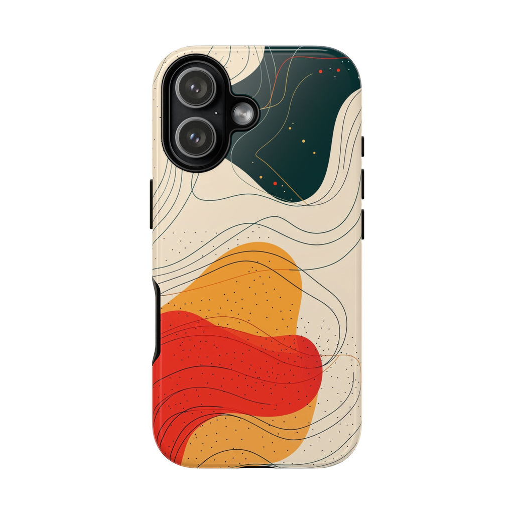 Abstract Retro Waves iPhone Case | Colourful Modern Art