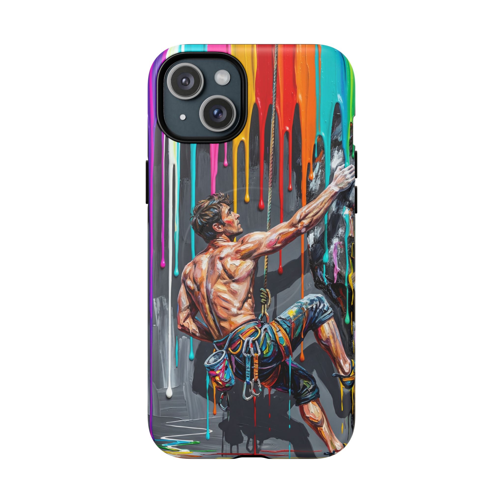Colourful Rock Climber Art Protective MagSafe iPhone Case