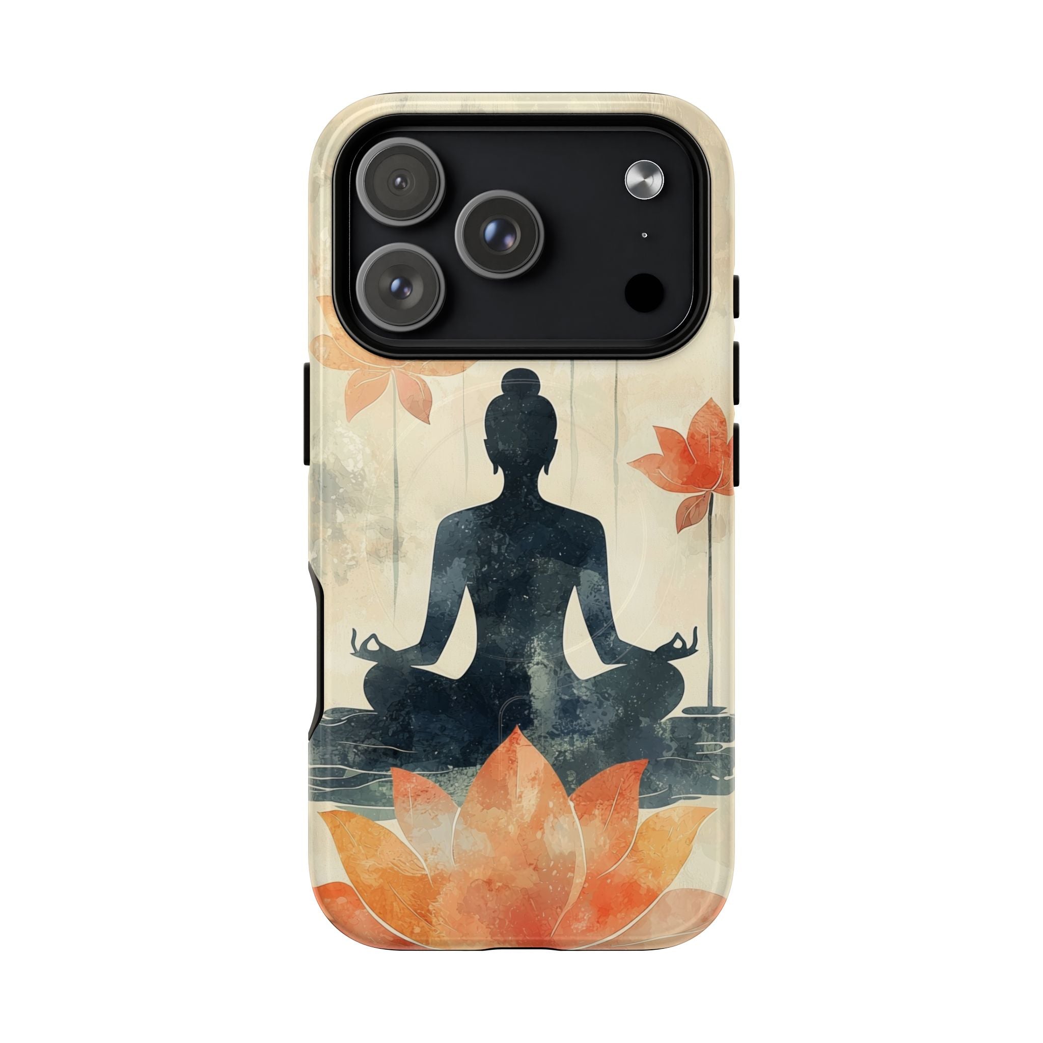 Custodia MagSafe per iPhone Yoga Lotus | Silhouette meditativa