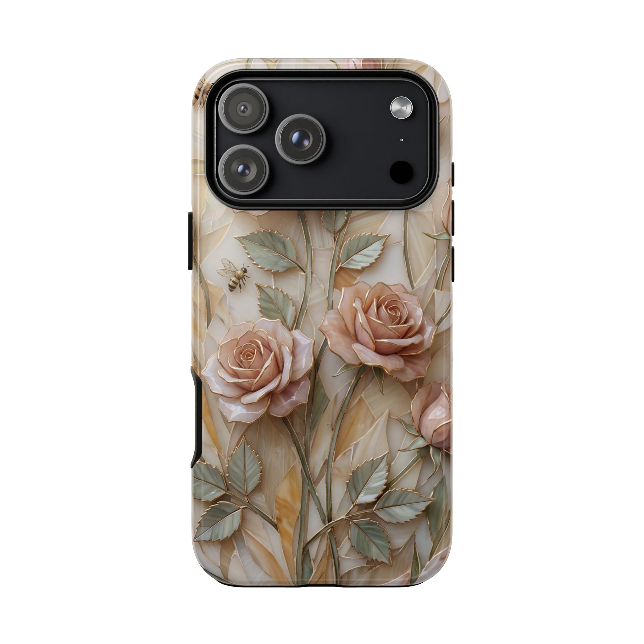Vintage Blush Rose Floral Tough iPhone Protective Cover