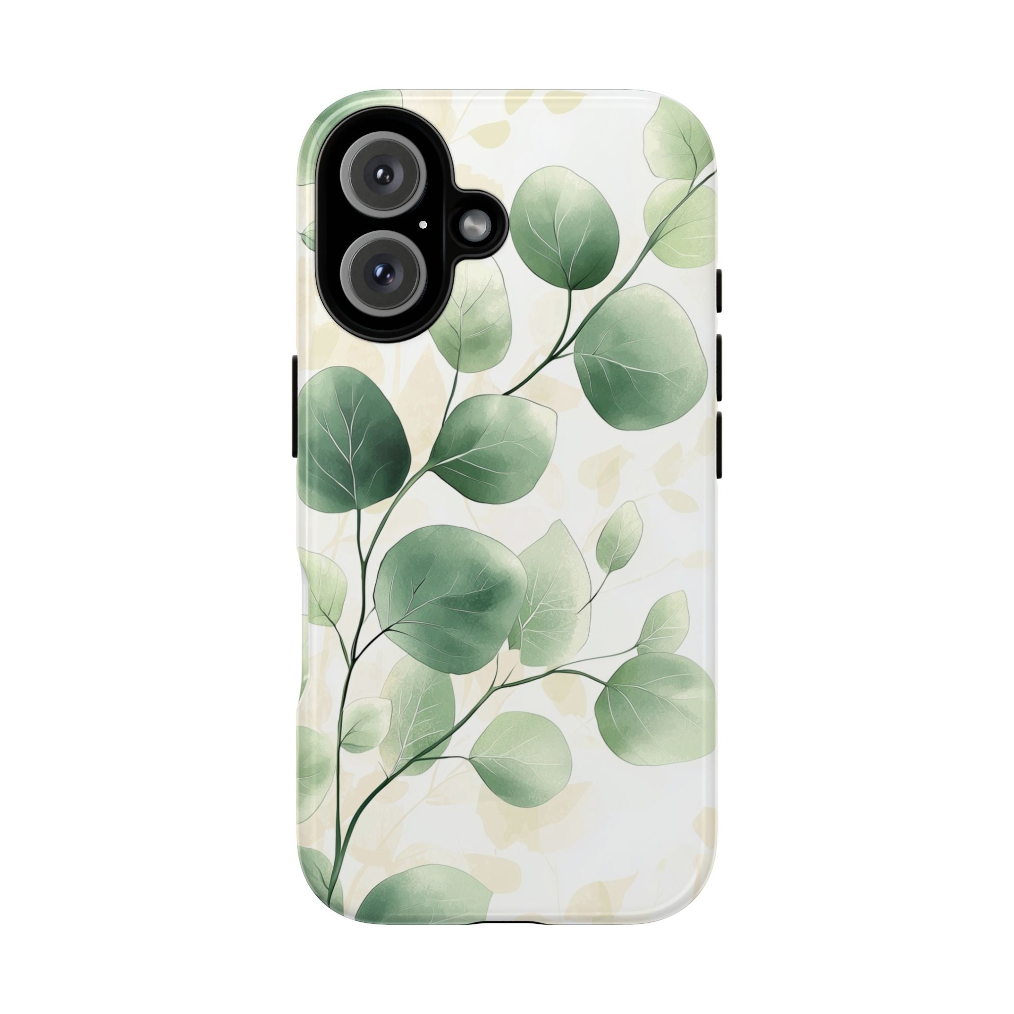 Botanical Eucalyptus Tough iPhone Case | Green Watercolour Leaf