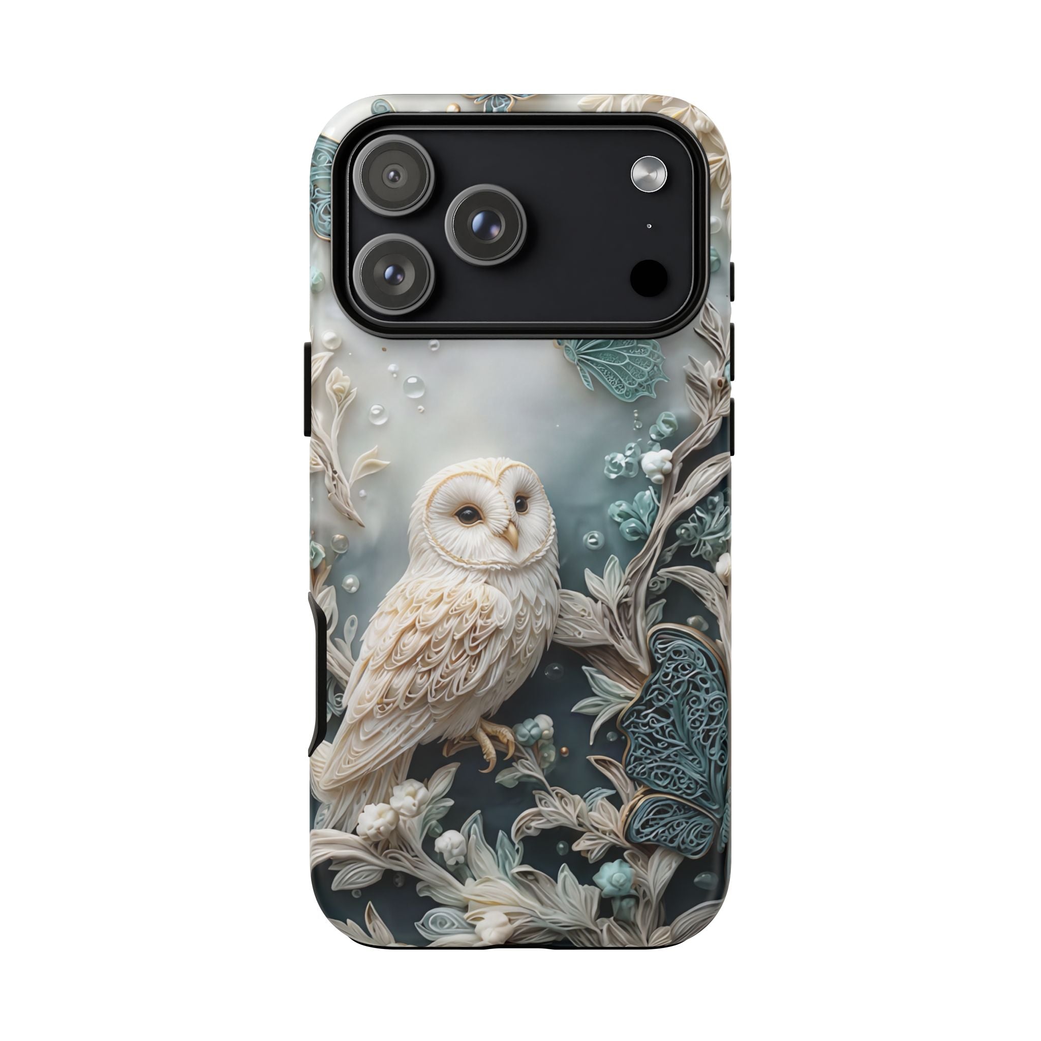 Barn Owl & Butterflies Tough iPhone Case