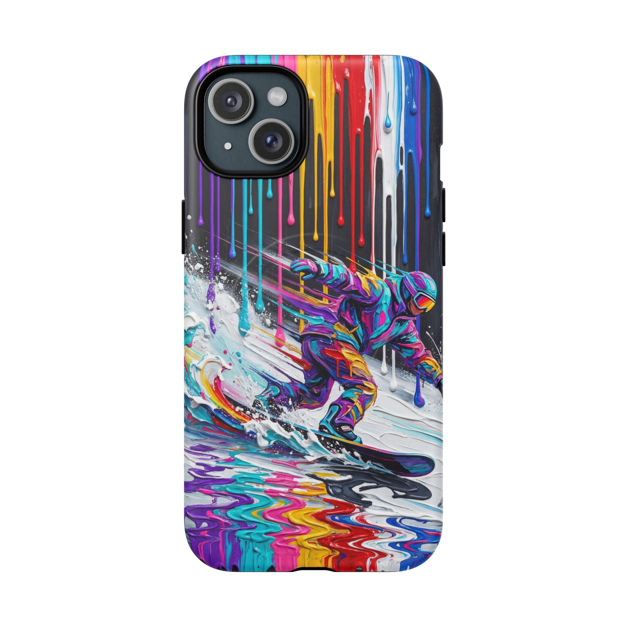 Colourful Snowboarder Art MagSafe iPhone Case