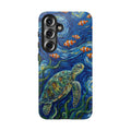 Sea Turtle & Clownfish Tough Samsung Galaxy Case | Van Gogh Style Ocean Art