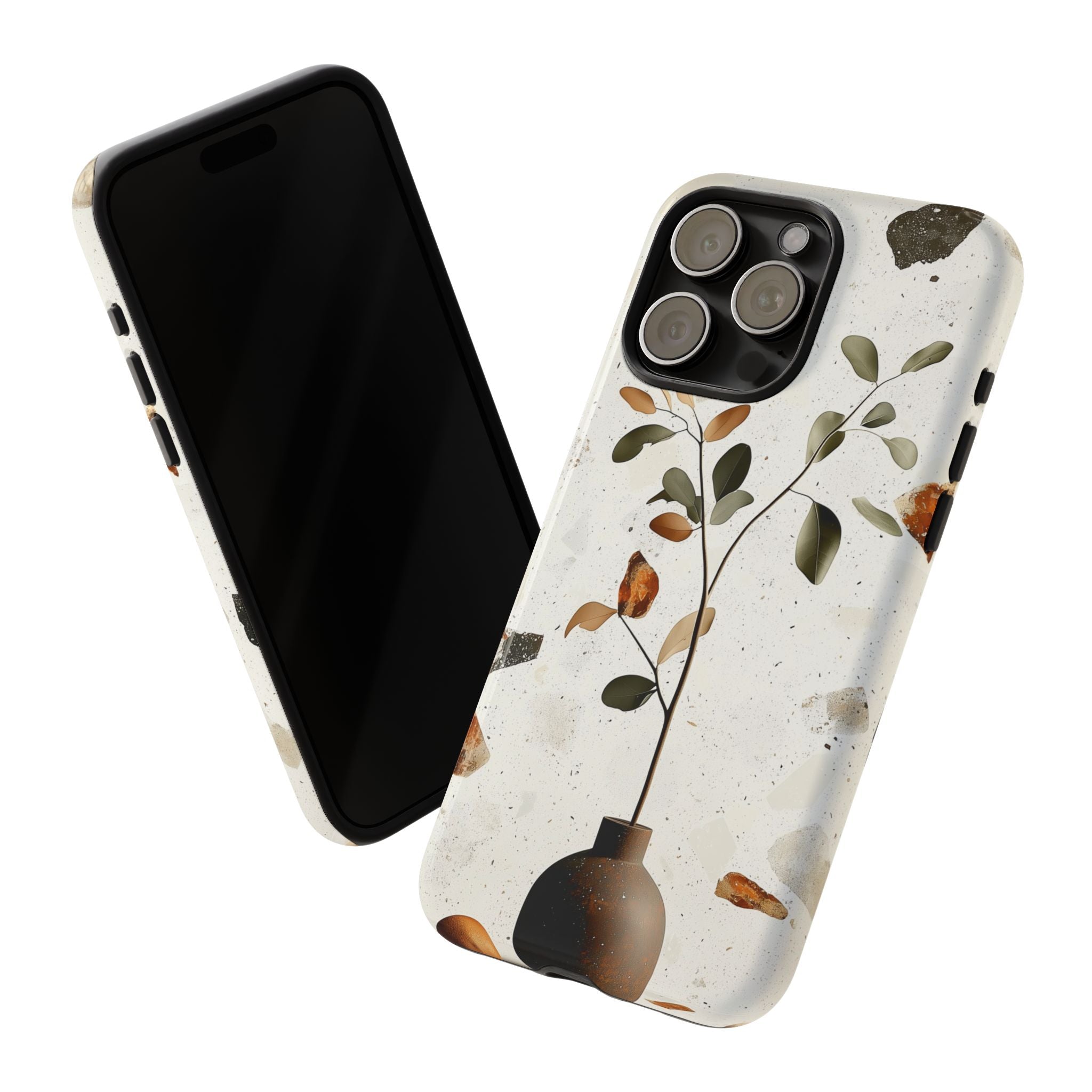 Floral Terrazzo iPhone Case | Minimal Vase Botanical