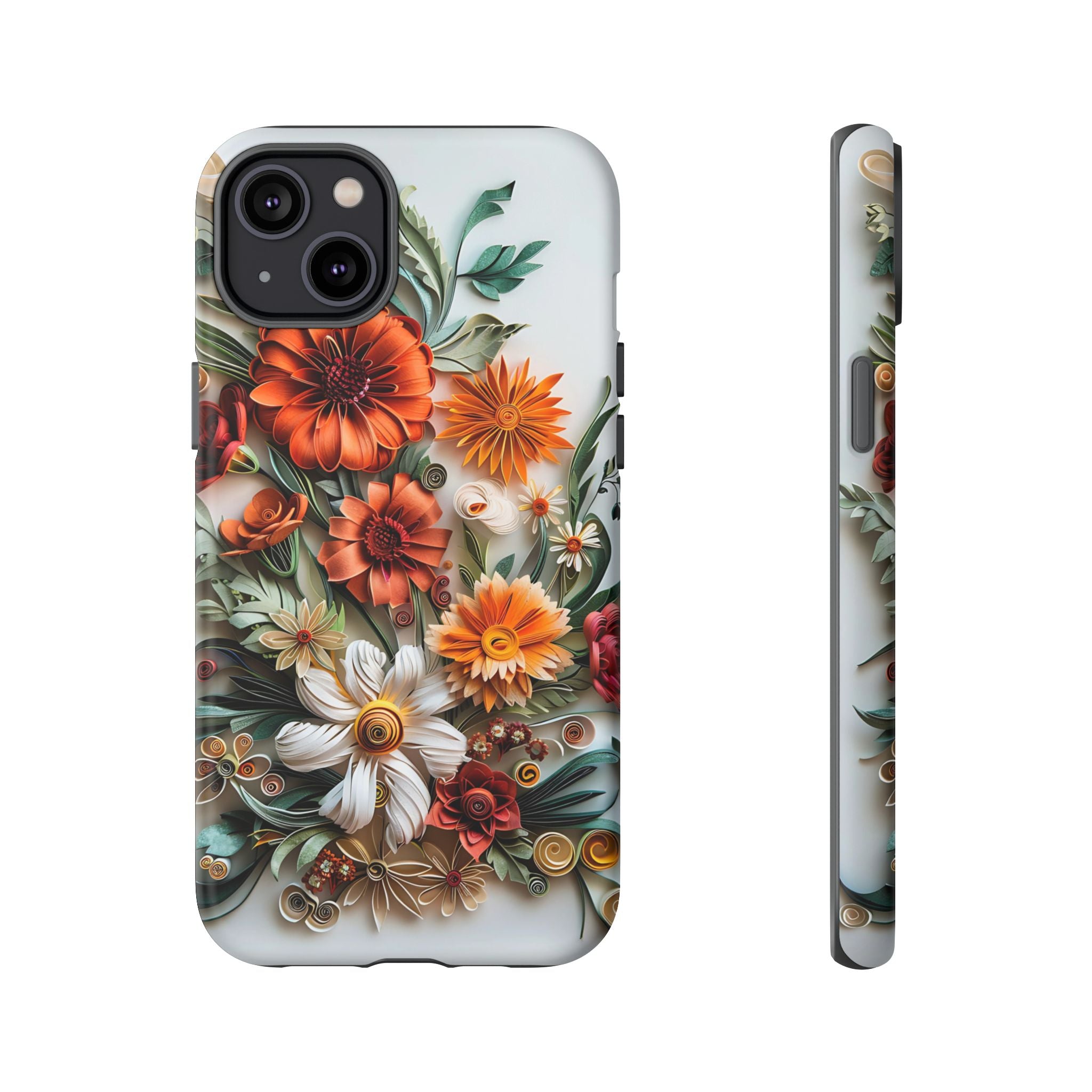 Floral Quilling Tough iPhone Case — Orange Daisy