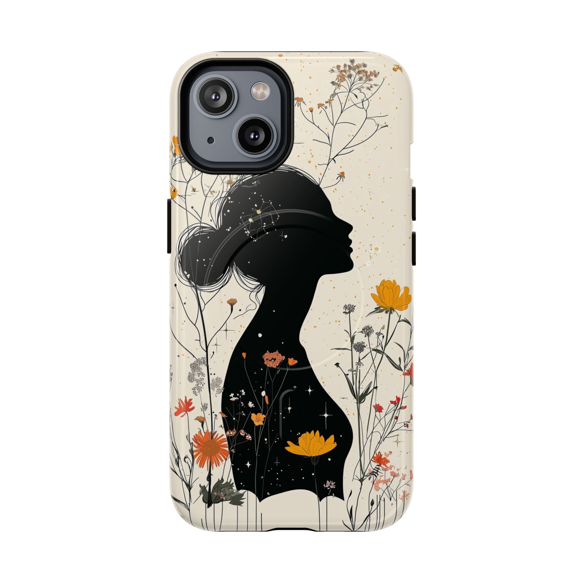 Custodia MagSafe per iPhone con silhouette floreale | Botanical Woman