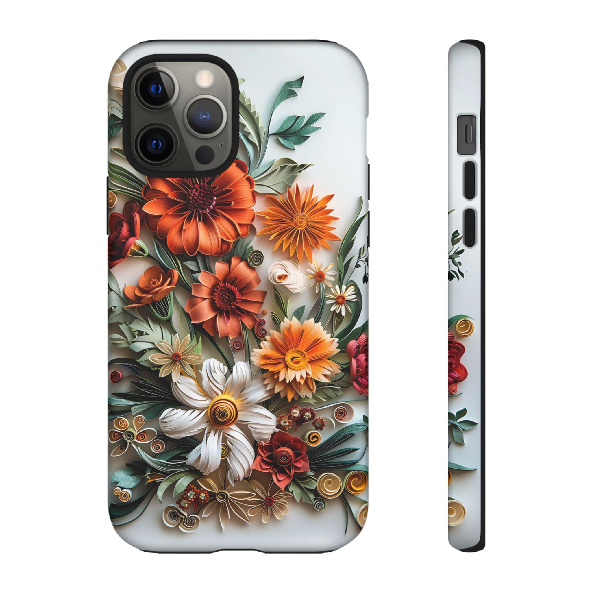 Floral Quilling Tough iPhone Case — Orange Daisy