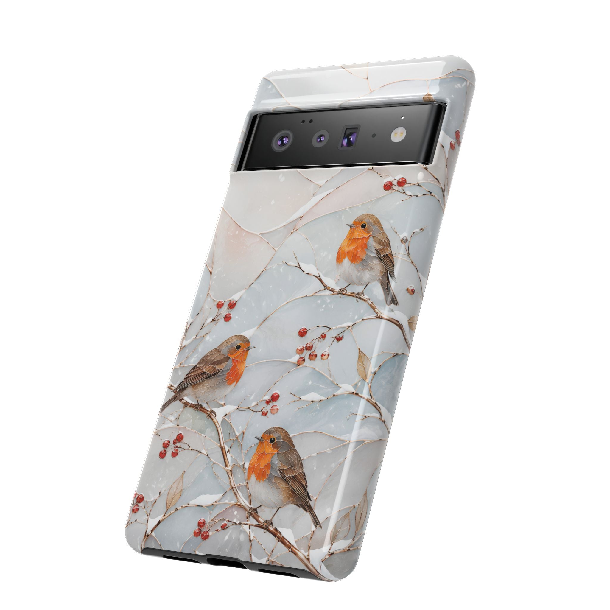 Robin Bird Google Pixel Phone Case | Winter Berries Phone Case