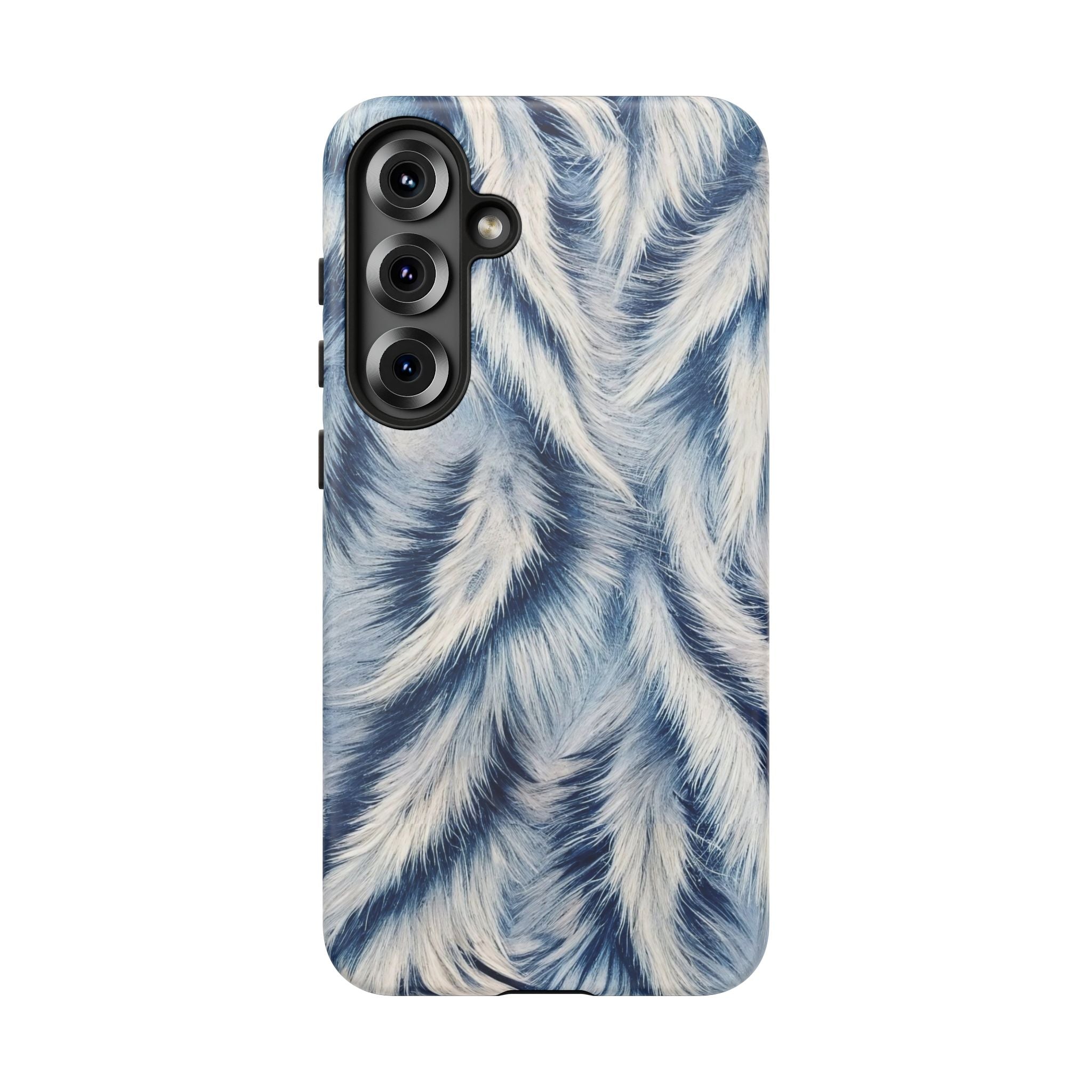 Blue Faux Fur Texture Protective Tough Samsung Galaxy Case