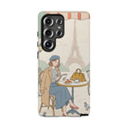 Paris Cafe Samsung Galaxy Phone Case | Cute Vintage Eiffel Tower Travel